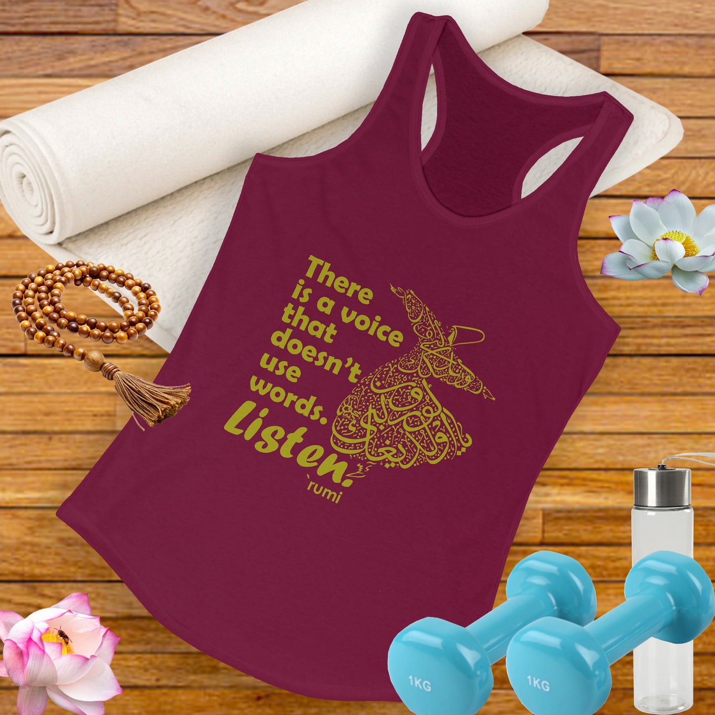 “Listen” Whirling Dervish Racerback Tank - Inspired by Rumi’s Silent Wisdom