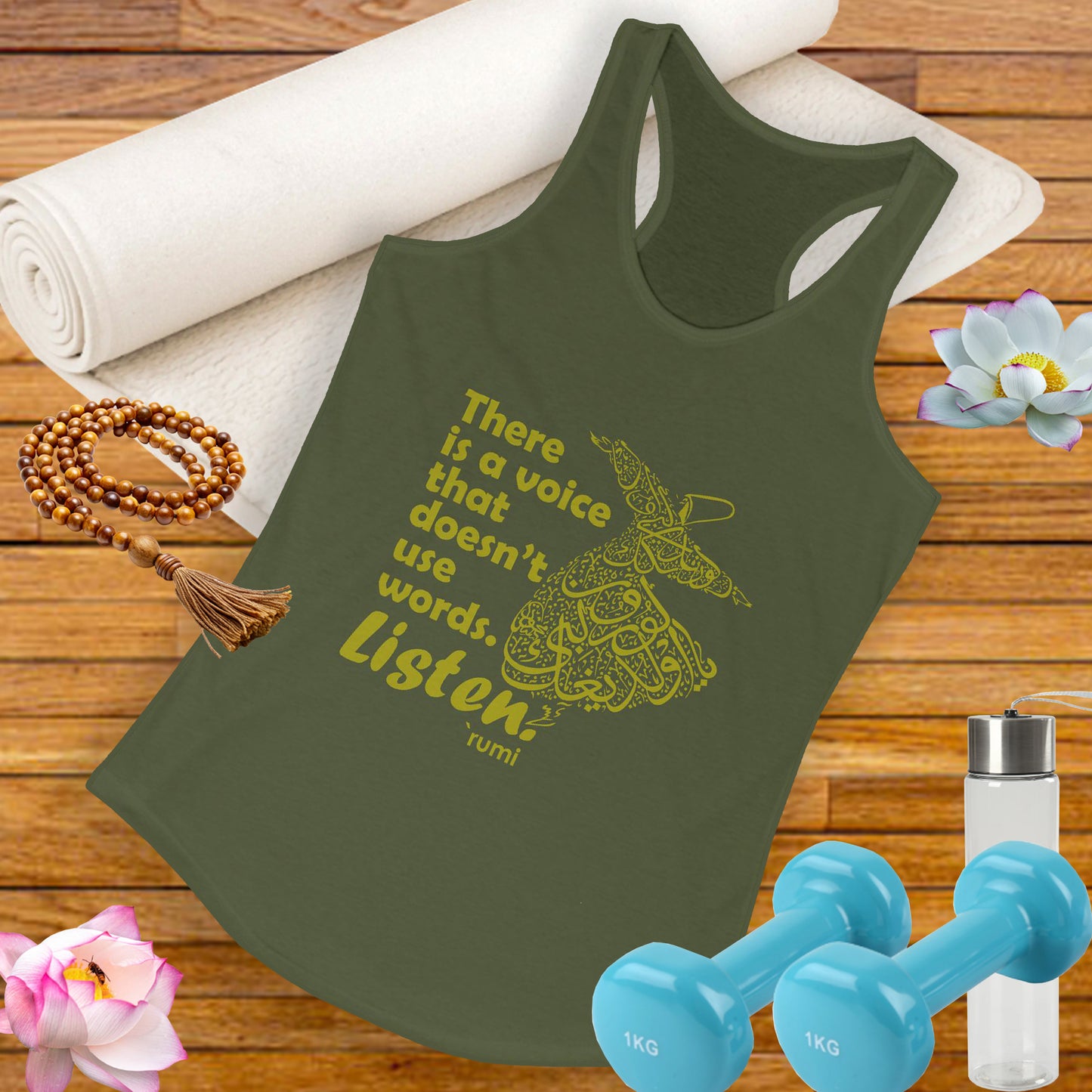 “Listen” Whirling Dervish Racerback Tank - Inspired by Rumi’s Silent Wisdom