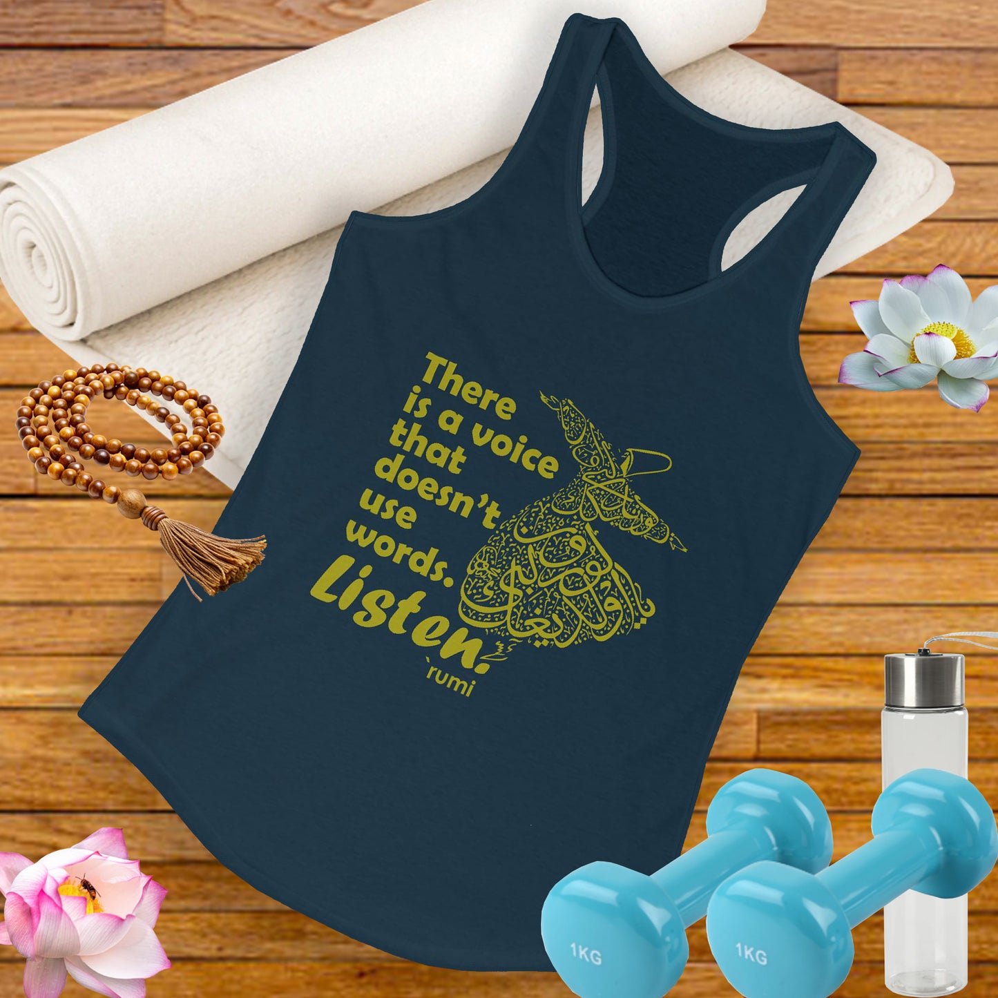 “Listen” Whirling Dervish Racerback Tank - Inspired by Rumi’s Silent Wisdom