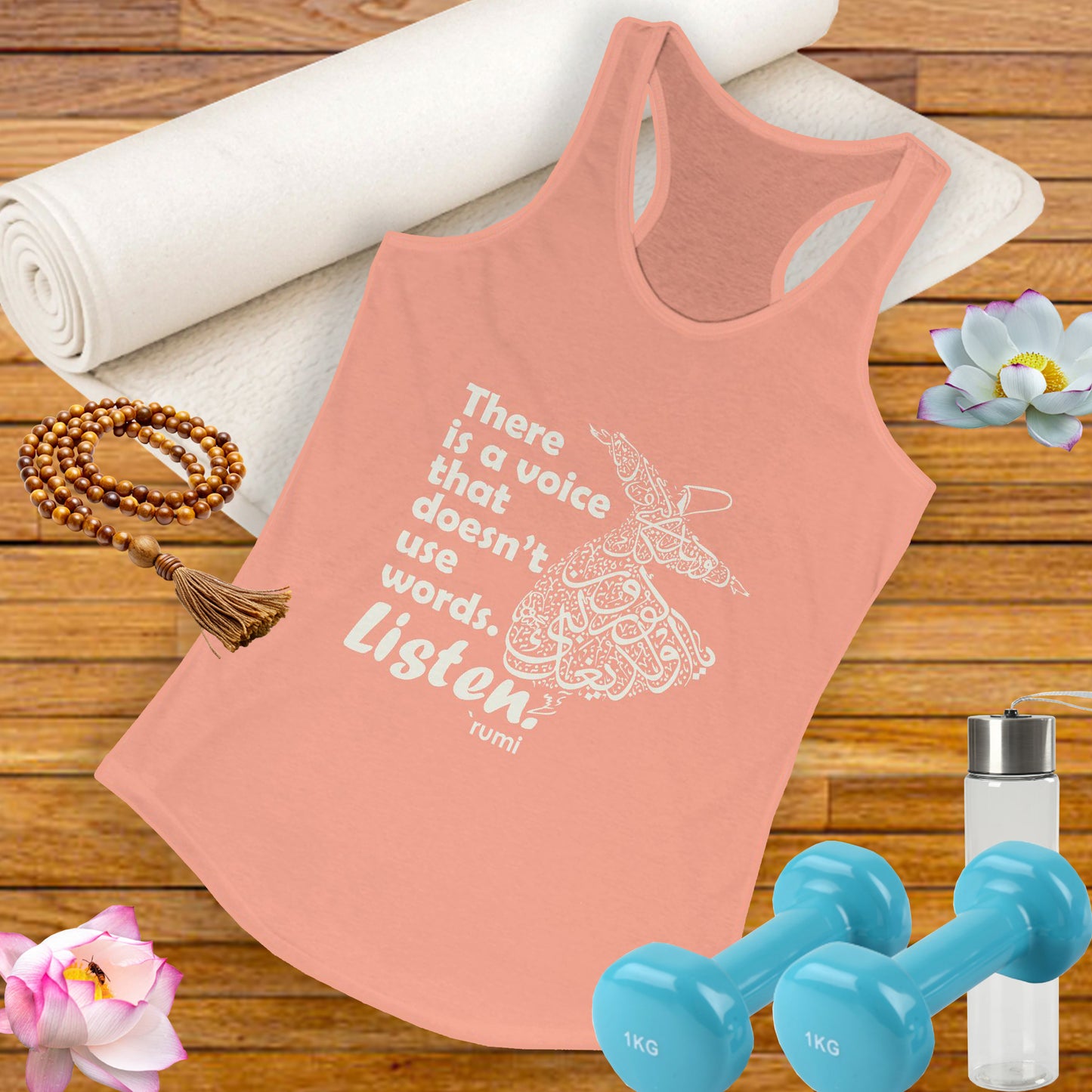 “Listen” Whirling Dervish Racerback Tank - Inspired by Rumi’s Silent Wisdom