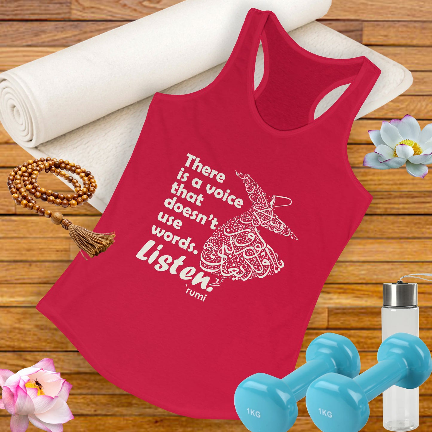 “Listen” Whirling Dervish Racerback Tank - Inspired by Rumi’s Silent Wisdom