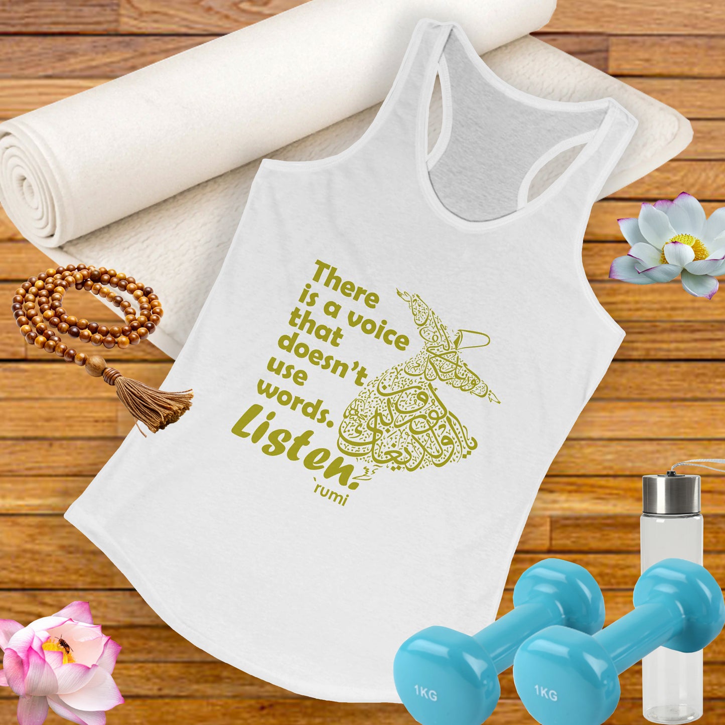 “Listen” Whirling Dervish Racerback Tank - Inspired by Rumi’s Silent Wisdom