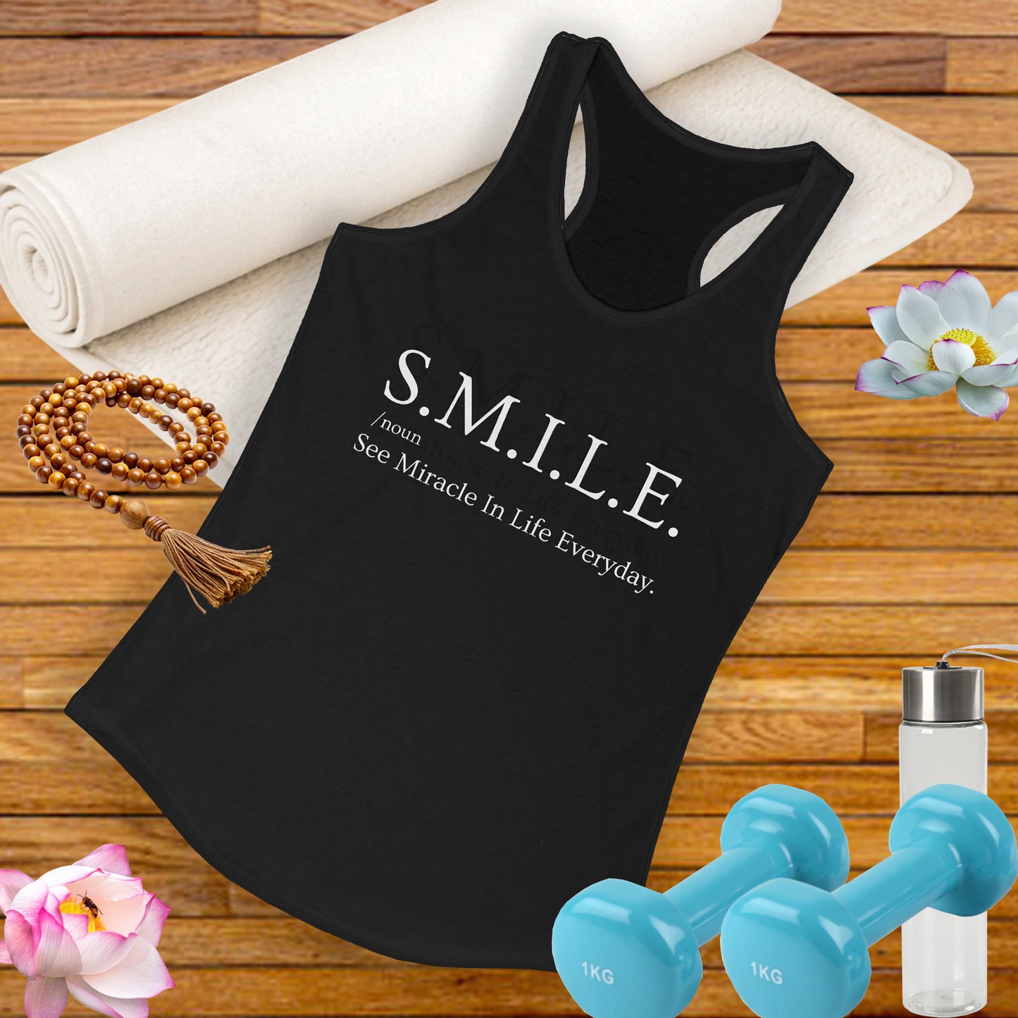 S.M.I.L.E.  - See Miracle In Life Everyday - Inspirational Women's Racerback Tank Top
