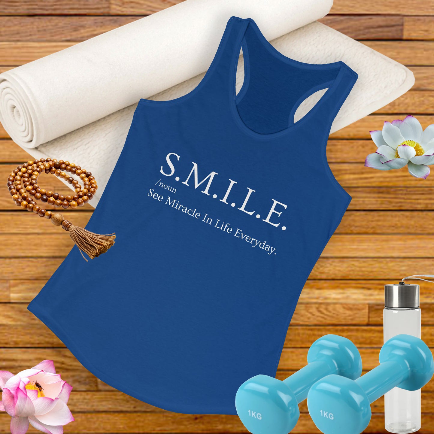 S.M.I.L.E.  - See Miracle In Life Everyday - Inspirational Women's Racerback Tank Top