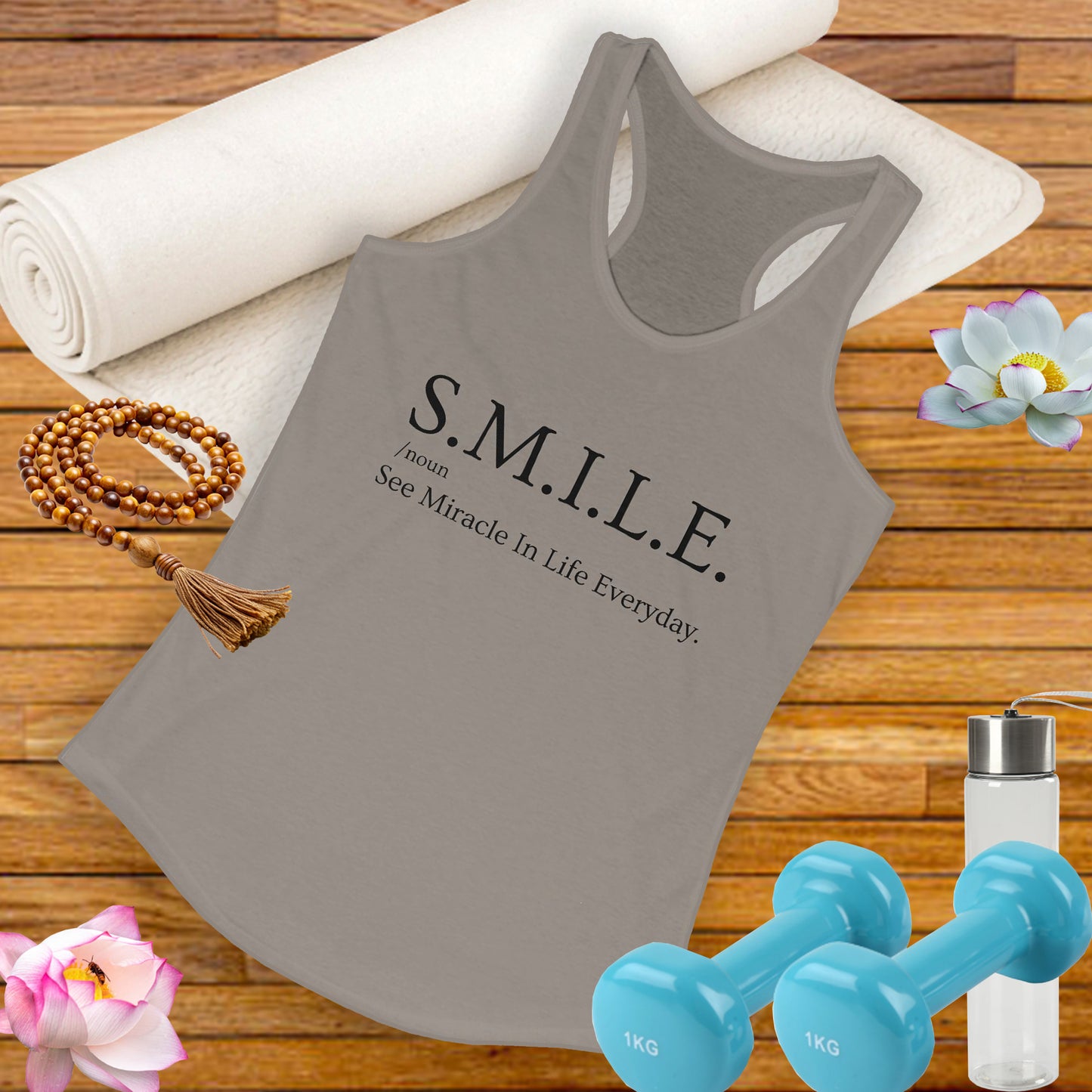 S.M.I.L.E.  - See Miracle In Life Everyday - Inspirational Women's Racerback Tank Top