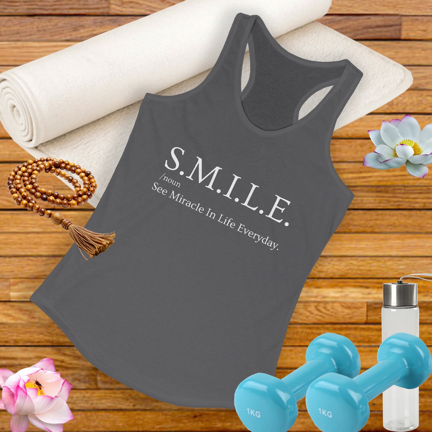 S.M.I.L.E.  - See Miracle In Life Everyday - Inspirational Women's Racerback Tank Top