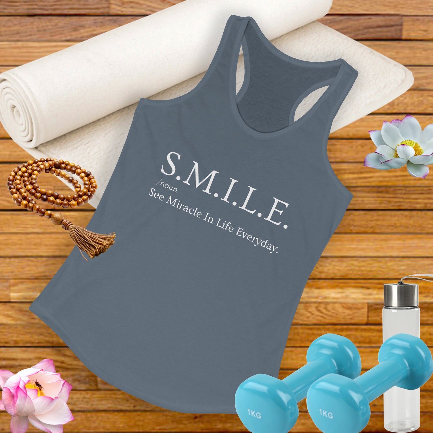 S.M.I.L.E.  - See Miracle In Life Everyday - Inspirational Women's Racerback Tank Top