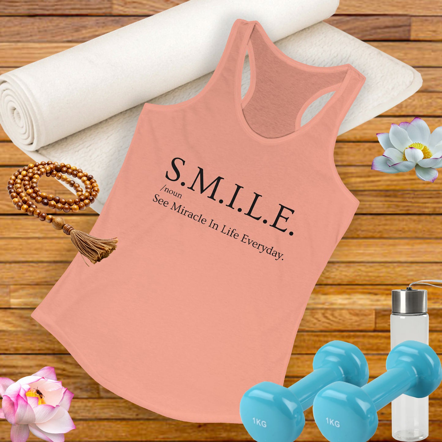 S.M.I.L.E.  - See Miracle In Life Everyday - Inspirational Women's Racerback Tank Top