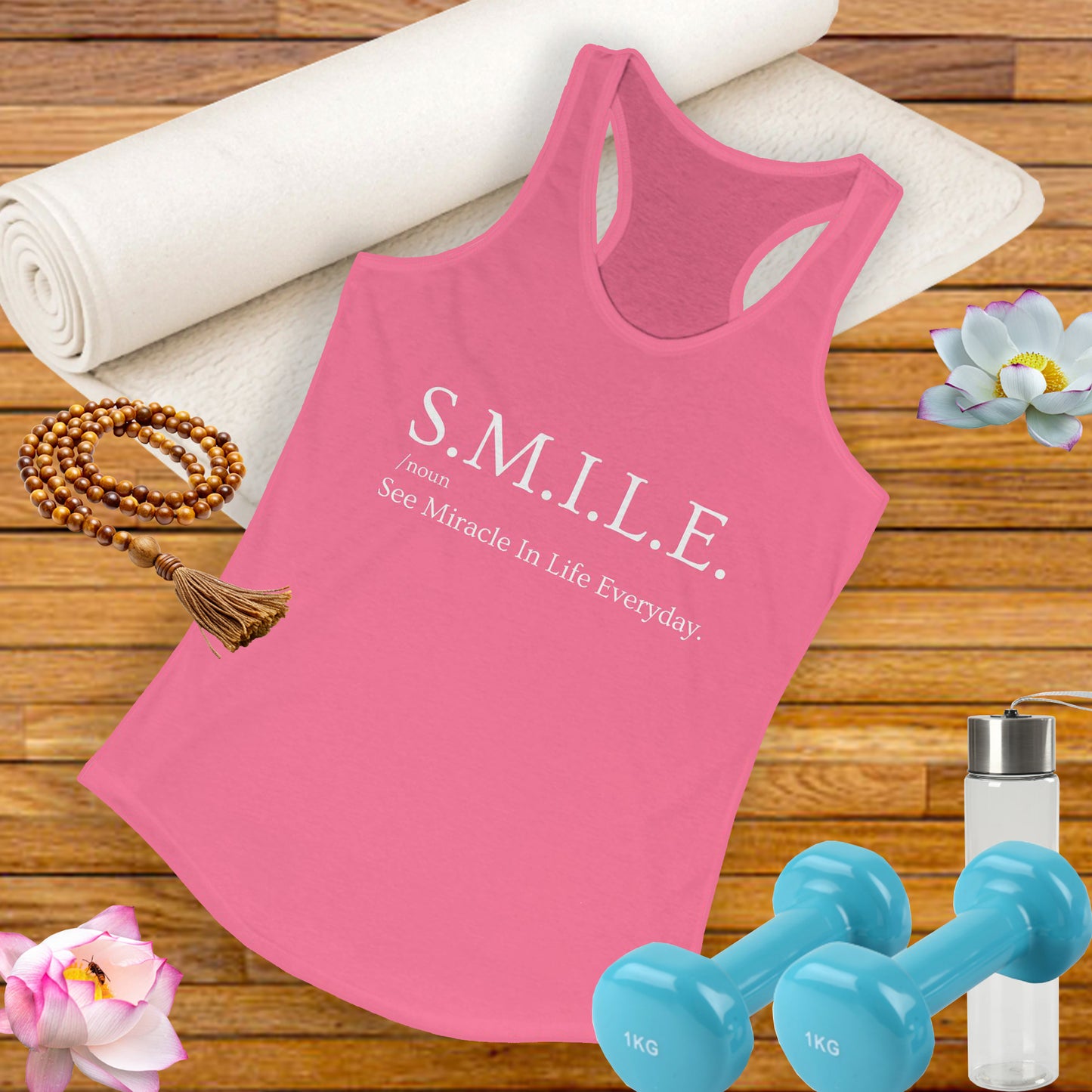 S.M.I.L.E.  - See Miracle In Life Everyday - Inspirational Women's Racerback Tank Top