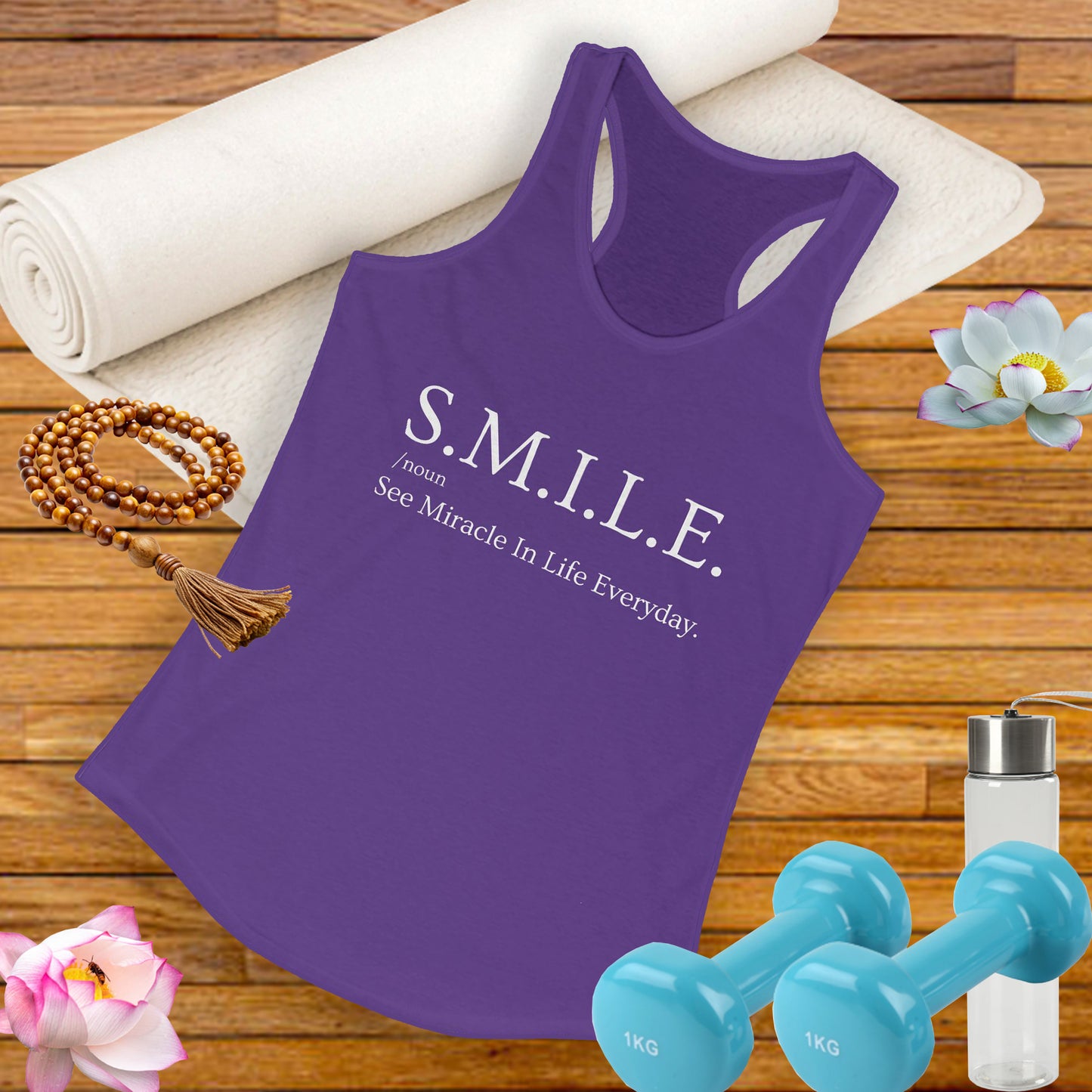 S.M.I.L.E.  - See Miracle In Life Everyday - Inspirational Women's Racerback Tank Top