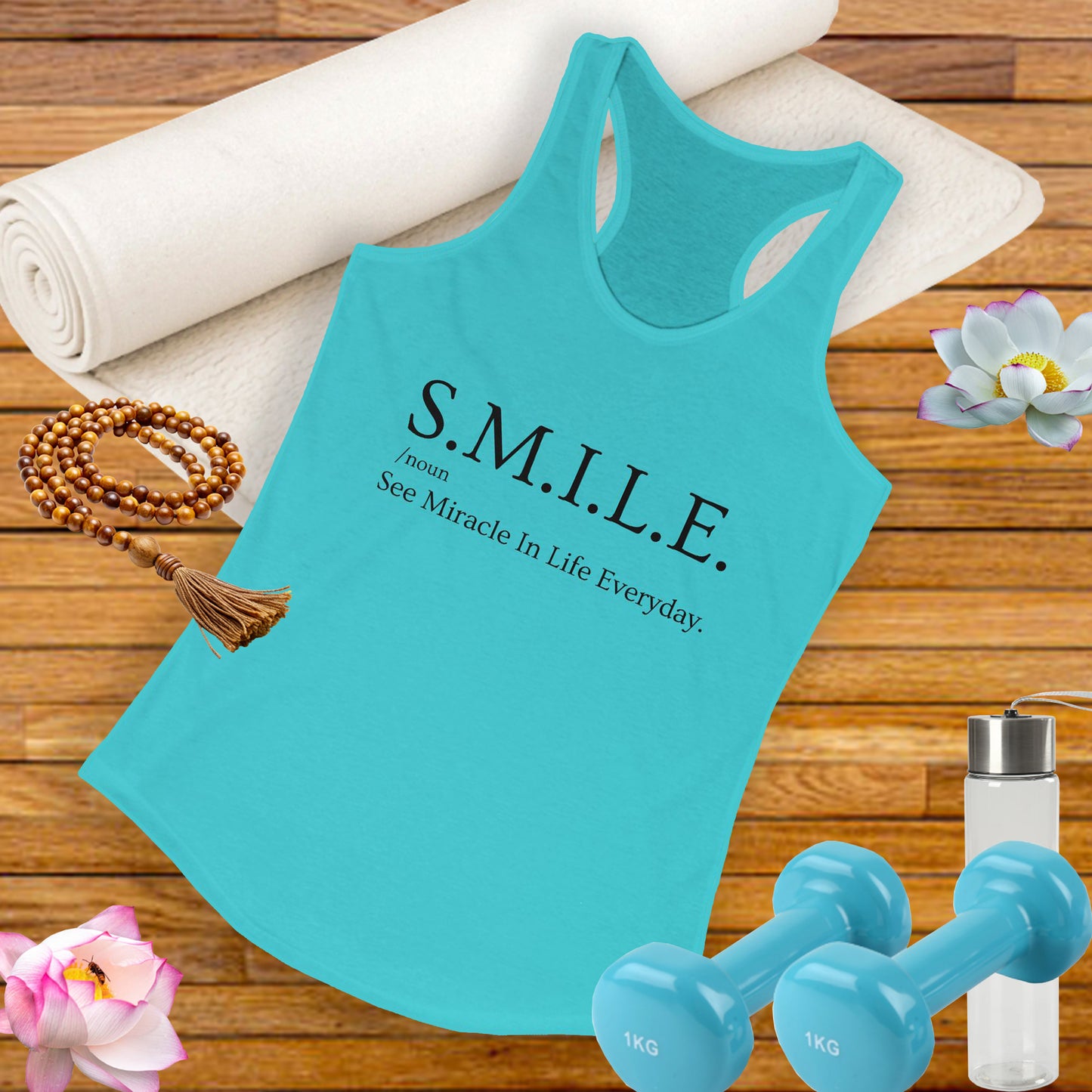 S.M.I.L.E.  - See Miracle In Life Everyday - Inspirational Women's Racerback Tank Top