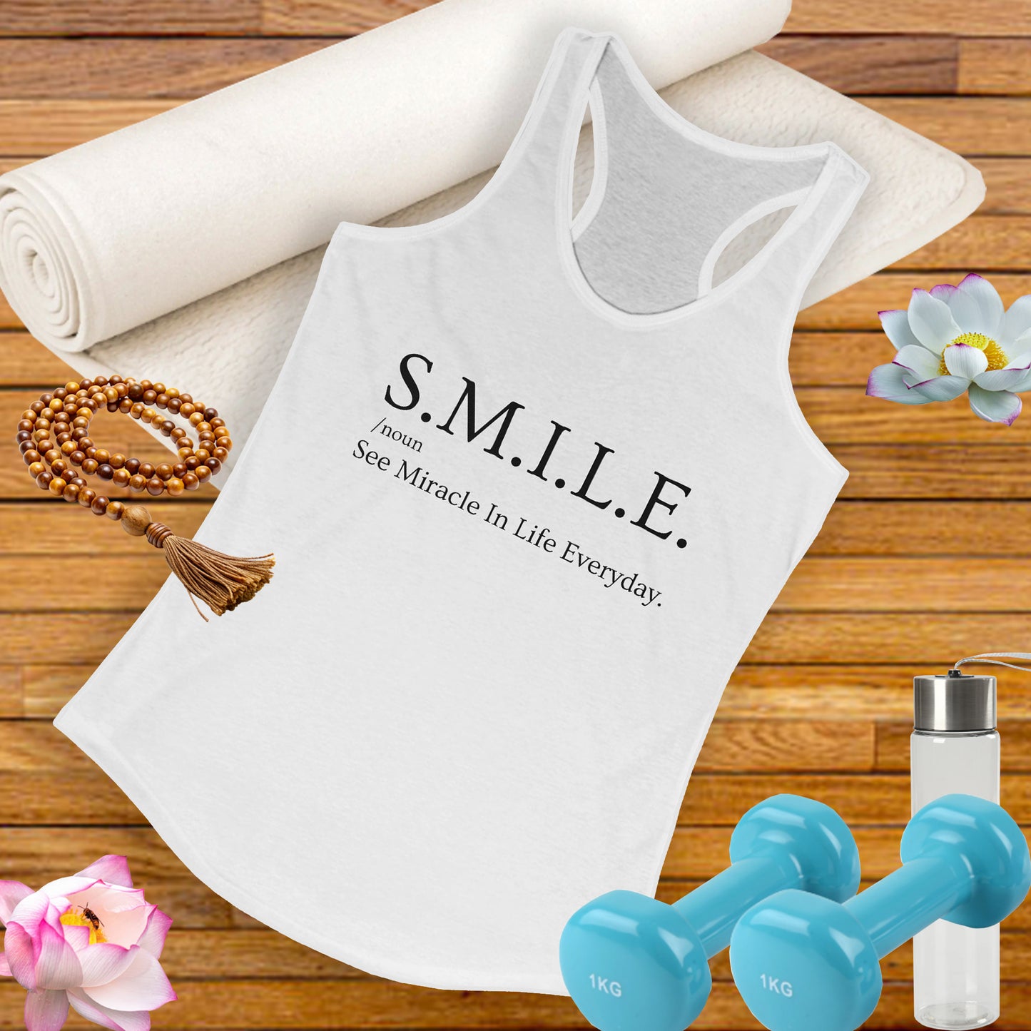 S.M.I.L.E.  - See Miracle In Life Everyday - Inspirational Women's Racerback Tank Top