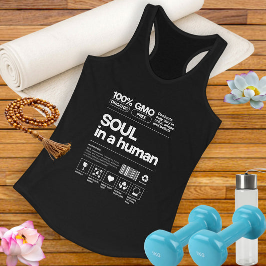"Soul in a Human" Women's Tank Top - Nourish Your Spirit, Move with Intention