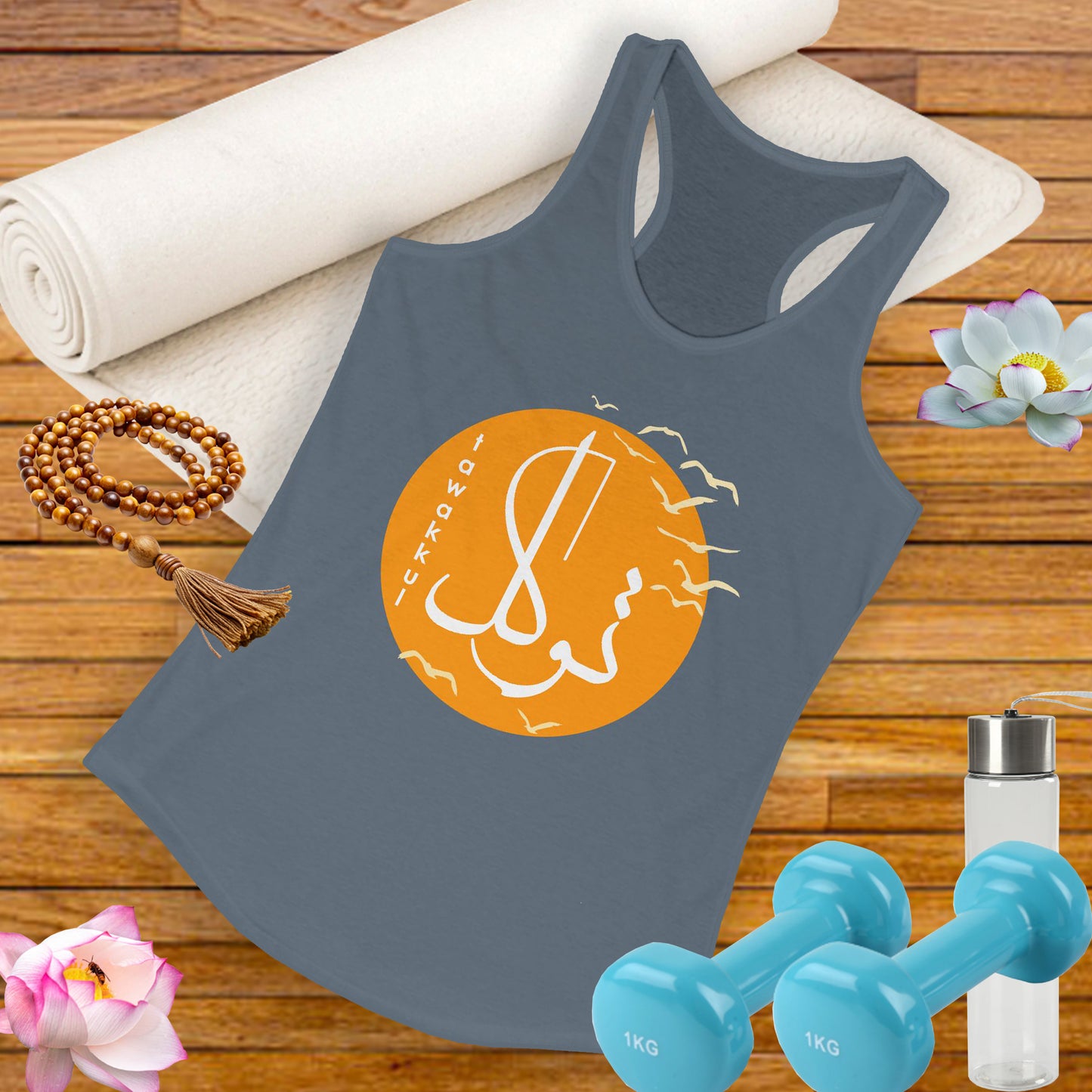 "Tawakkul" Calligraphy Racerback Tank - Fly with Faith