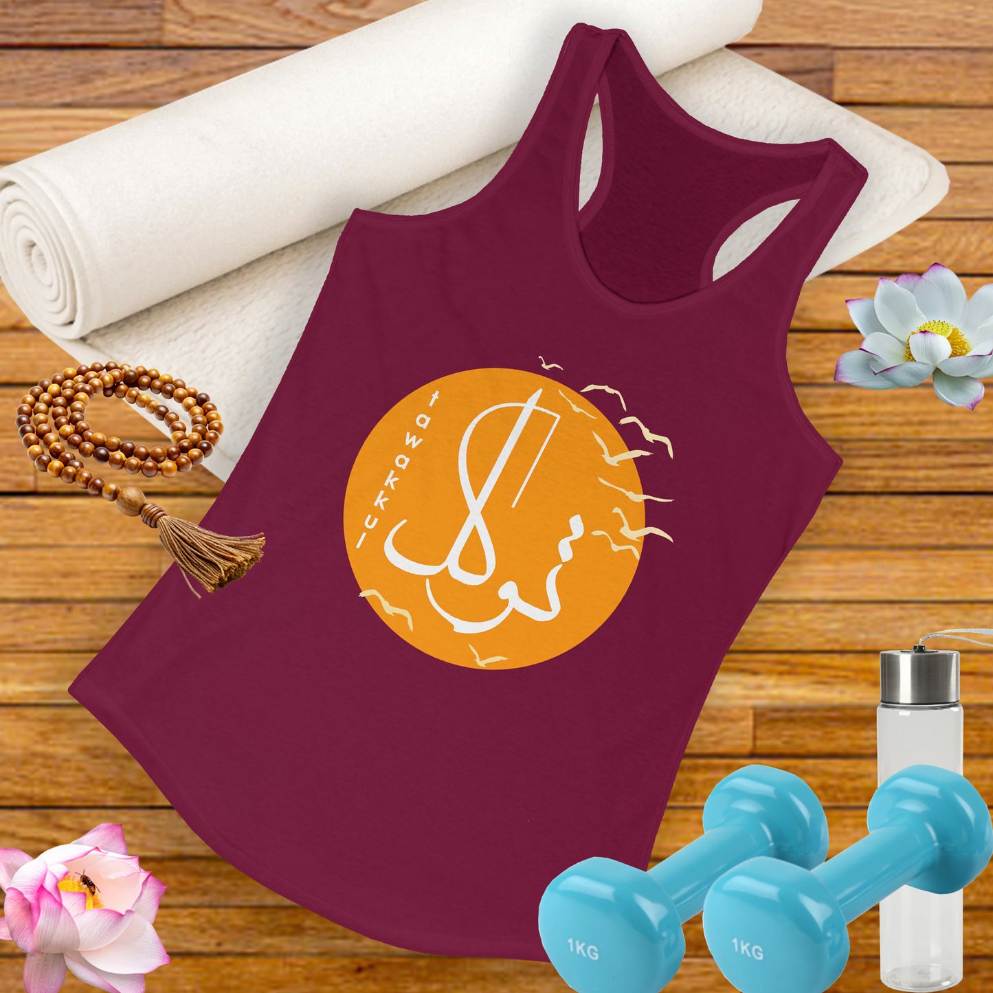 "Tawakkul" Calligraphy Racerback Tank - Fly with Faith