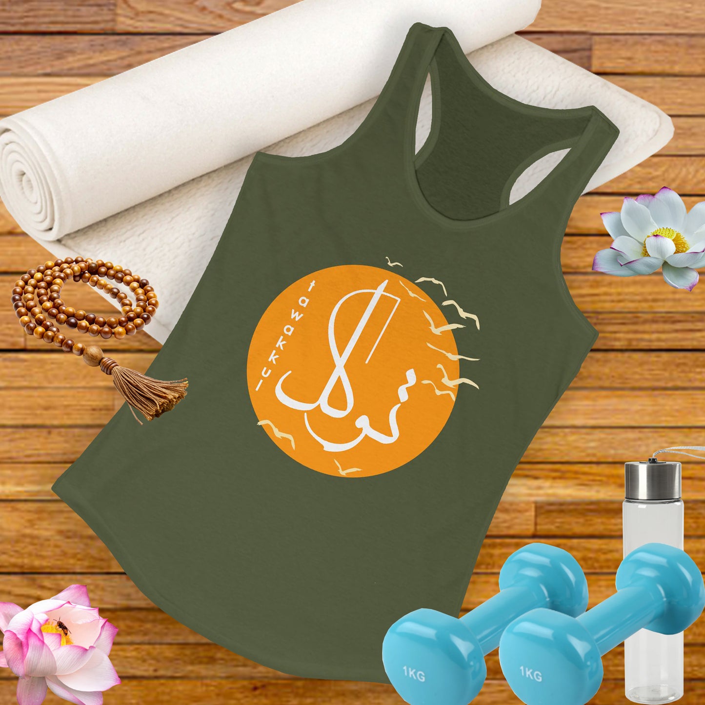 "Tawakkul" Calligraphy Racerback Tank - Fly with Faith