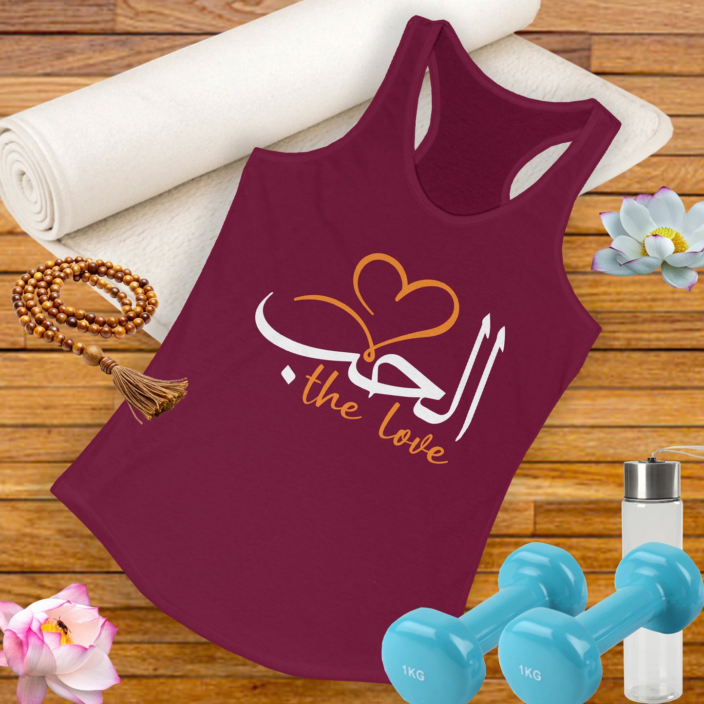"Divine Love" Calligraphy Racerback Tank – Al-Hubb in Motion