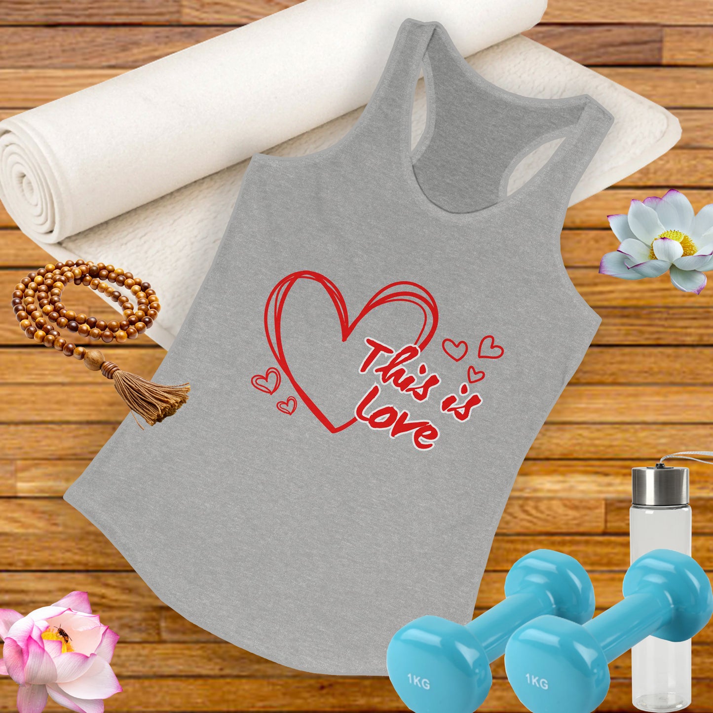This Is LOVE Racerback Tank – Heartfelt Comfort for Active, Joyful Living