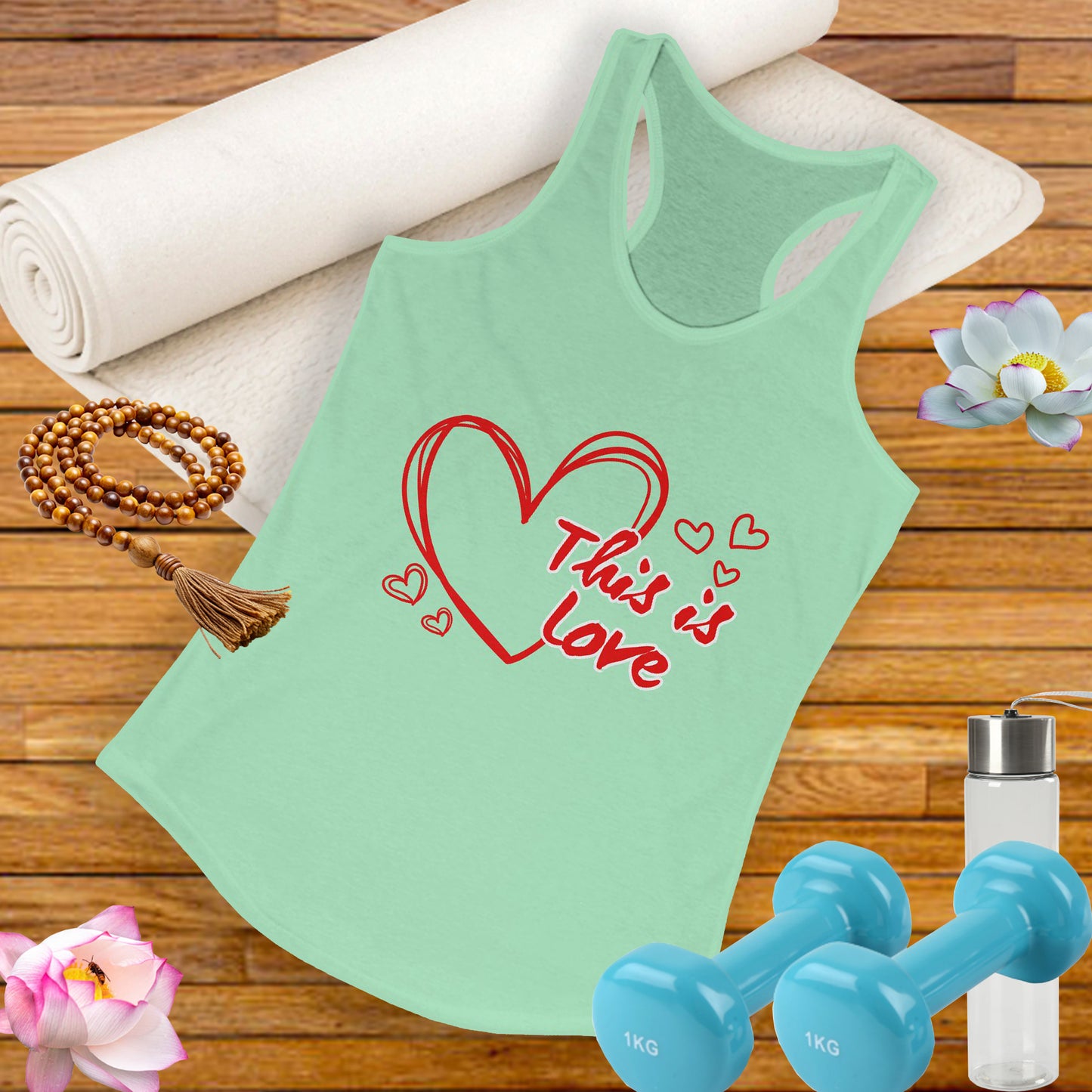 This Is LOVE Racerback Tank – Heartfelt Comfort for Active, Joyful Living