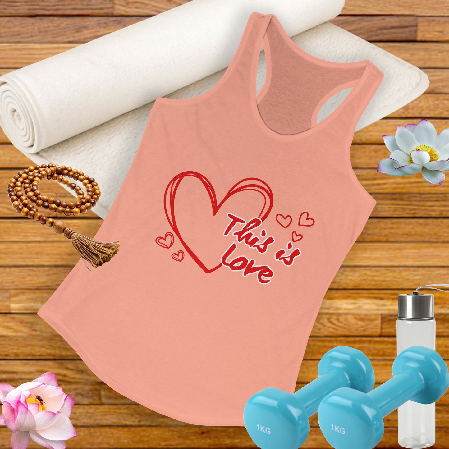This Is LOVE Racerback Tank – Heartfelt Comfort for Active, Joyful Living
