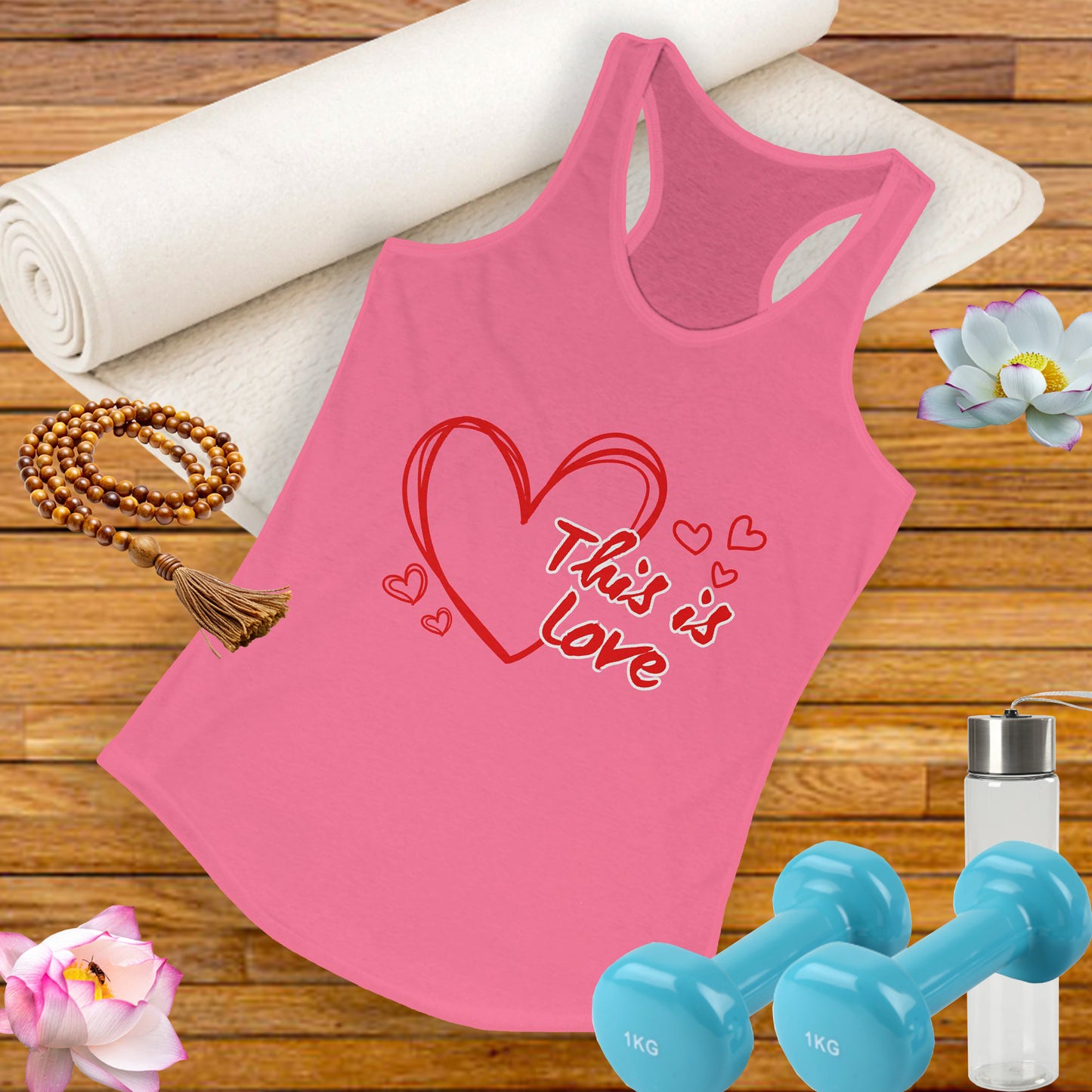 This Is LOVE Racerback Tank – Heartfelt Comfort for Active, Joyful Living