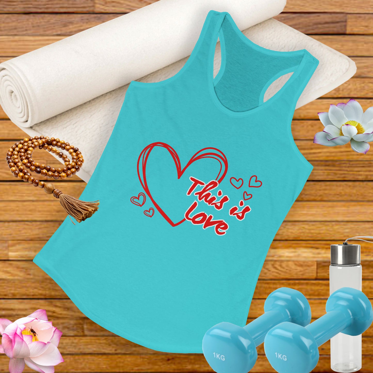 This Is LOVE Racerback Tank – Heartfelt Comfort for Active, Joyful Living