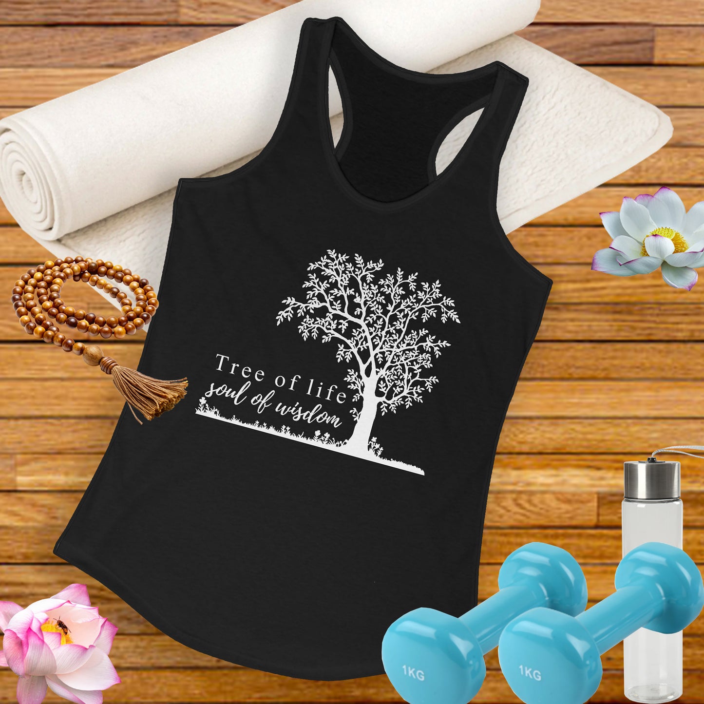 Tree of Life "Soul of Wisdom" Racerback Tank - Inspirational Activewear for Women