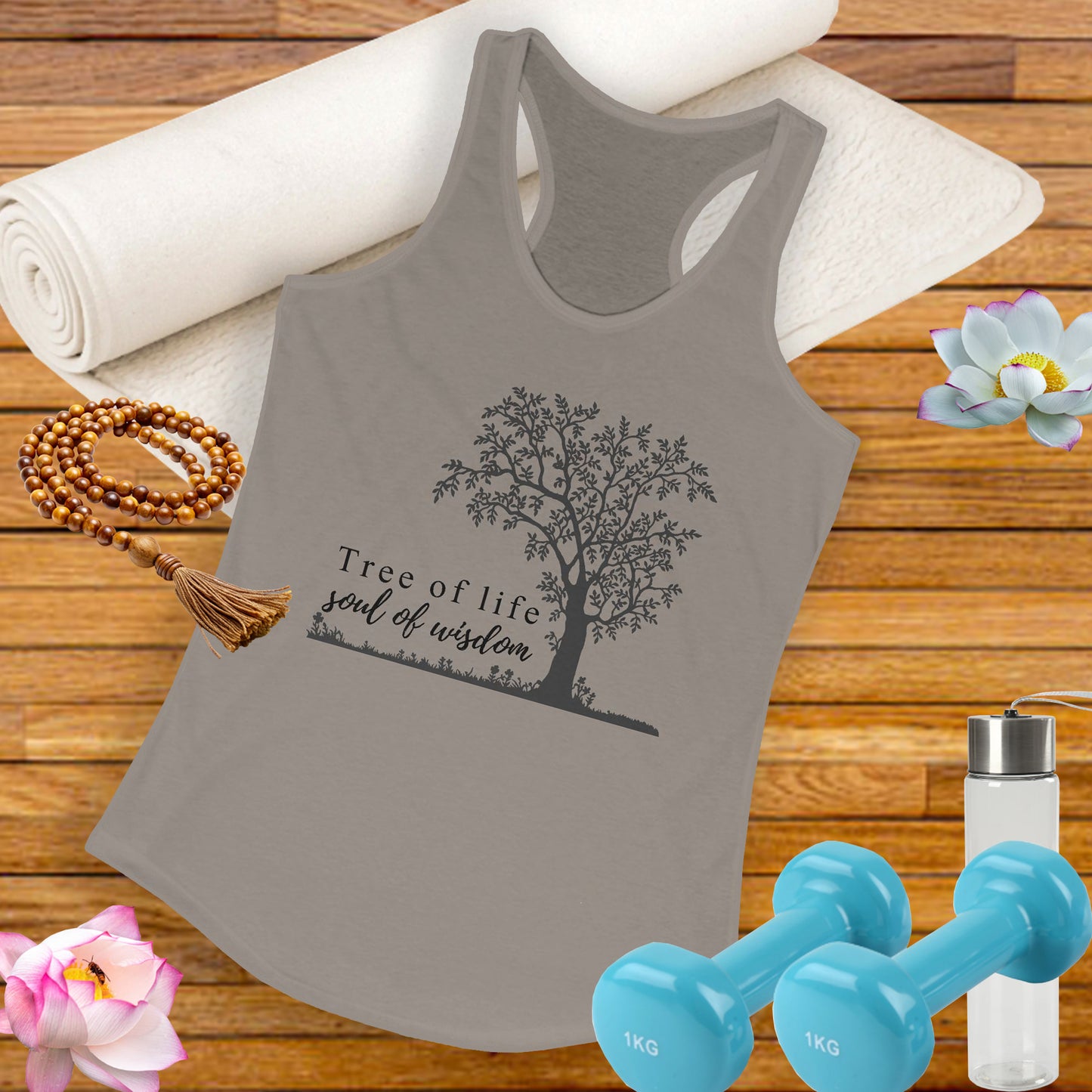 Tree of Life "Soul of Wisdom" Racerback Tank - Inspirational Activewear for Women