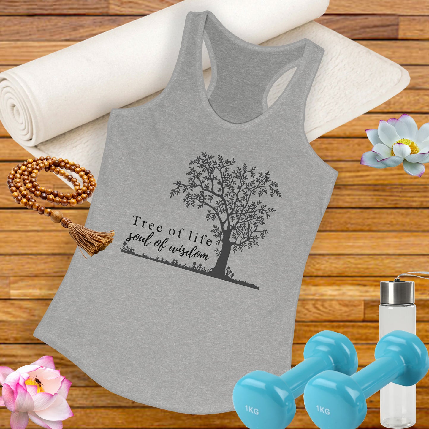 Tree of Life "Soul of Wisdom" Racerback Tank - Inspirational Activewear for Women