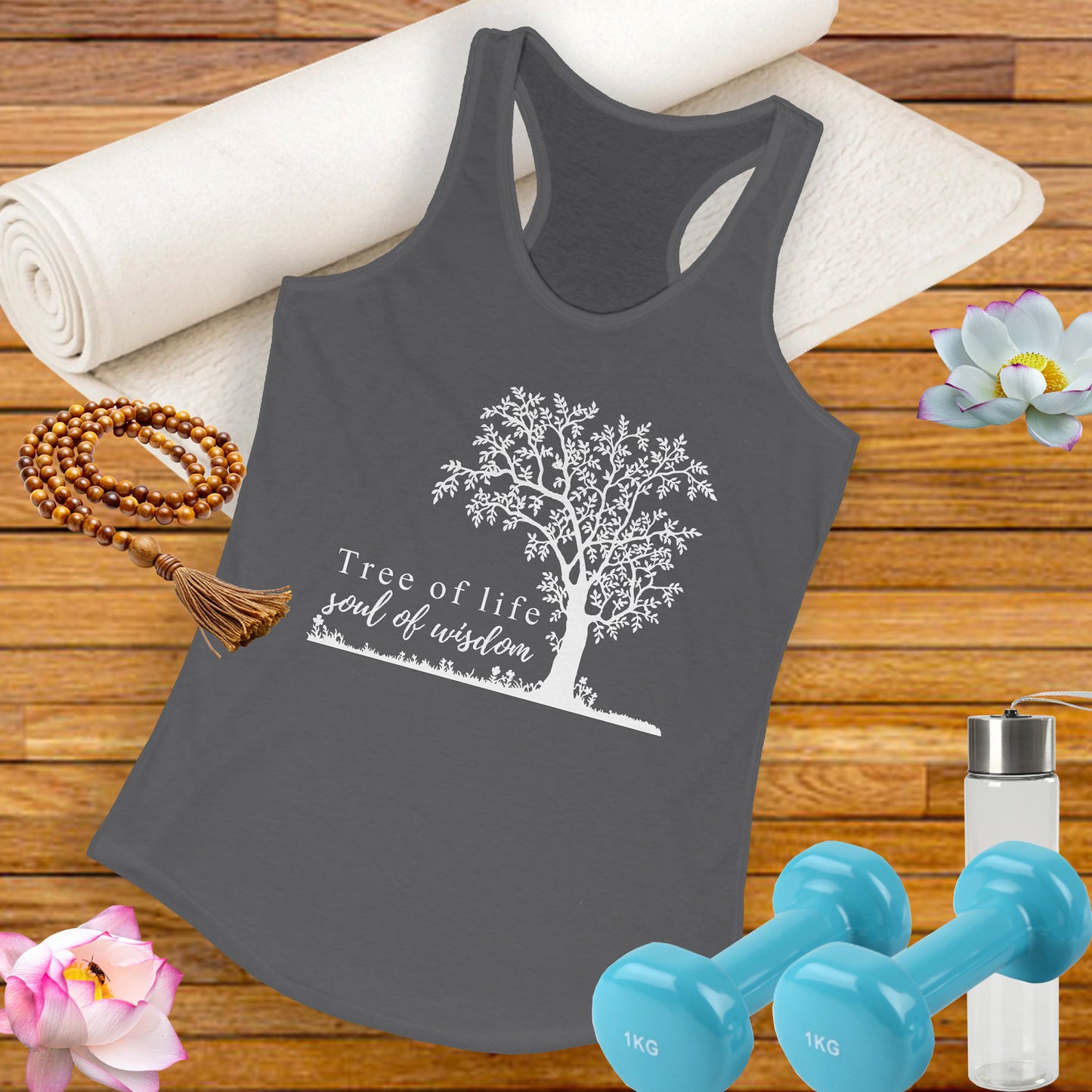 Tree of Life "Soul of Wisdom" Racerback Tank - Inspirational Activewear for Women