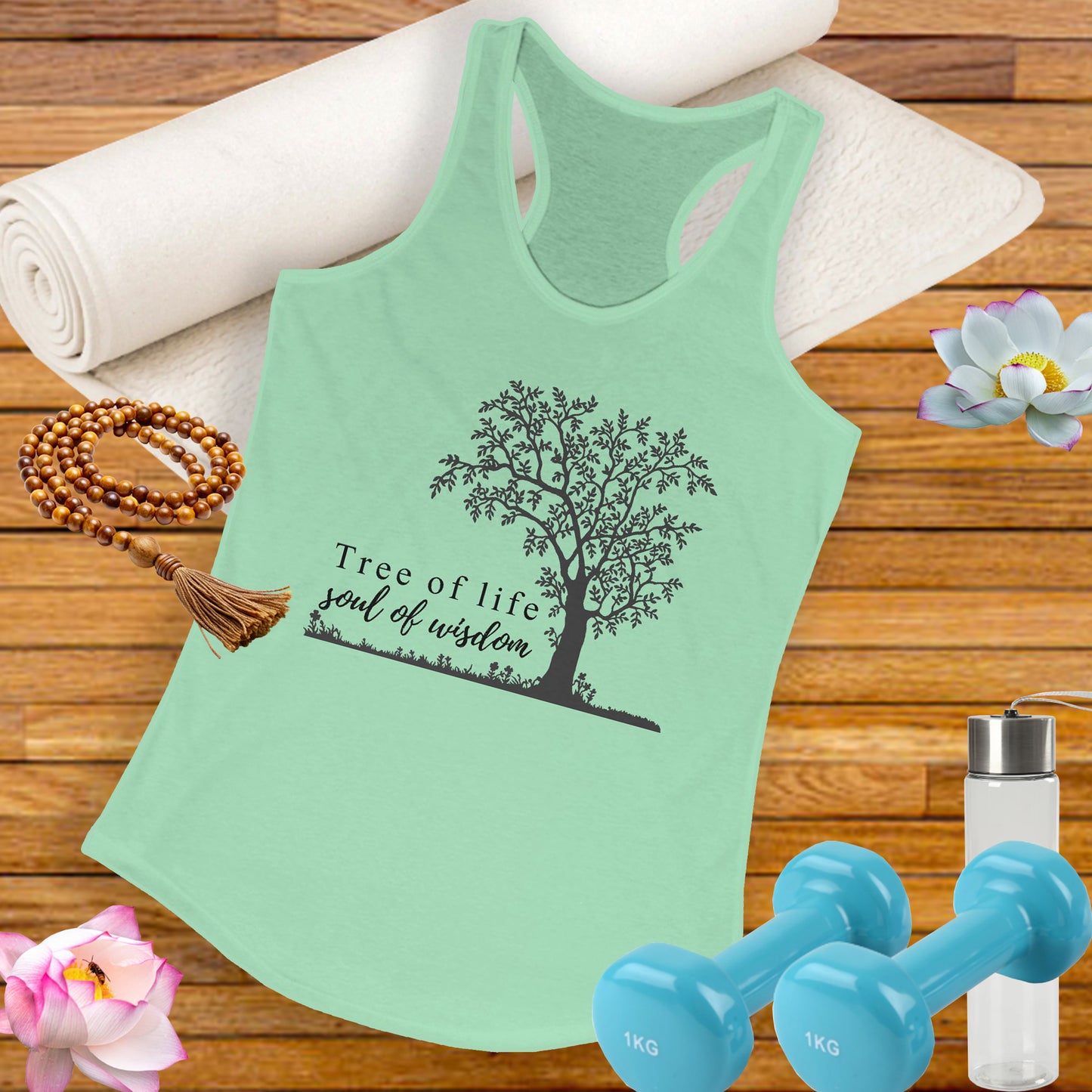 Tree of Life "Soul of Wisdom" Racerback Tank - Inspirational Activewear for Women