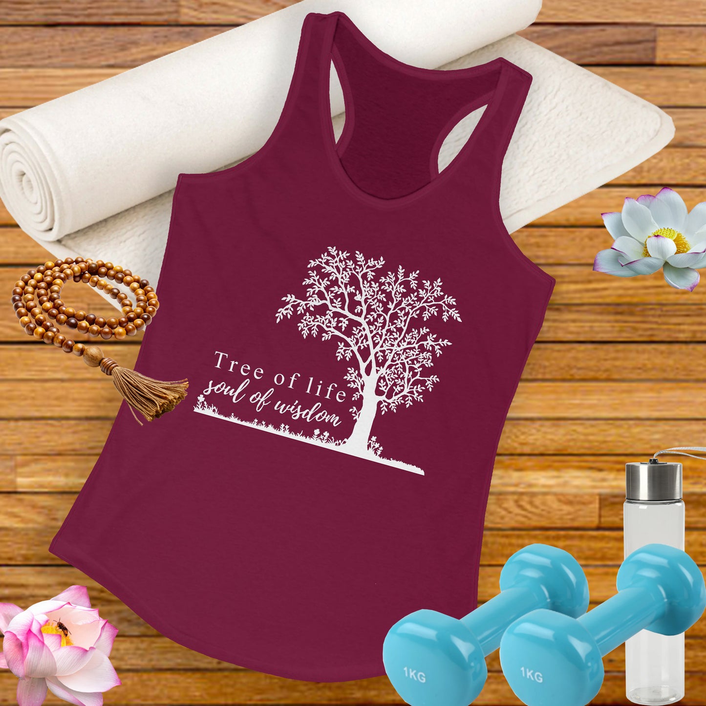 Tree of Life "Soul of Wisdom" Racerback Tank - Inspirational Activewear for Women
