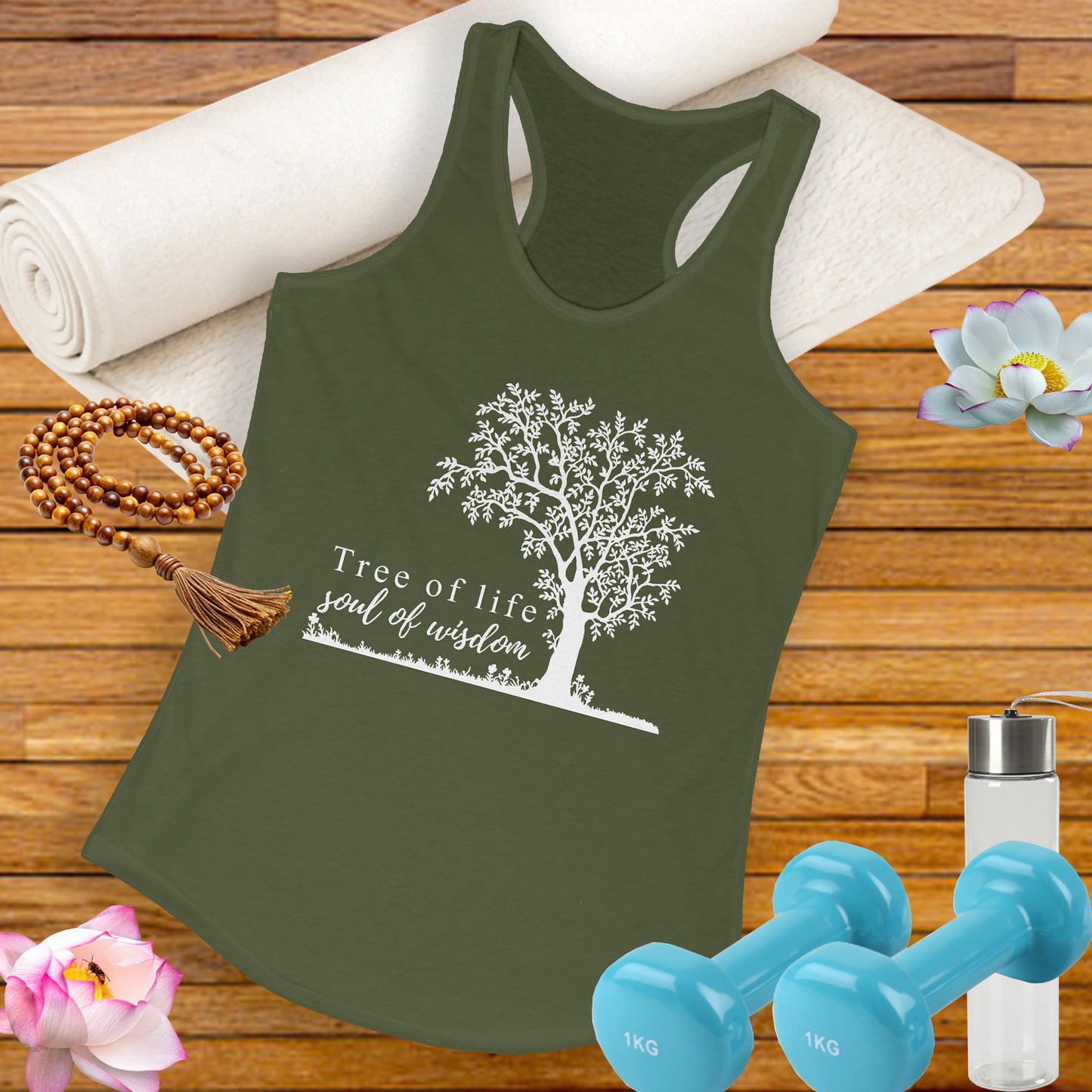 Tree of Life "Soul of Wisdom" Racerback Tank - Inspirational Activewear for Women