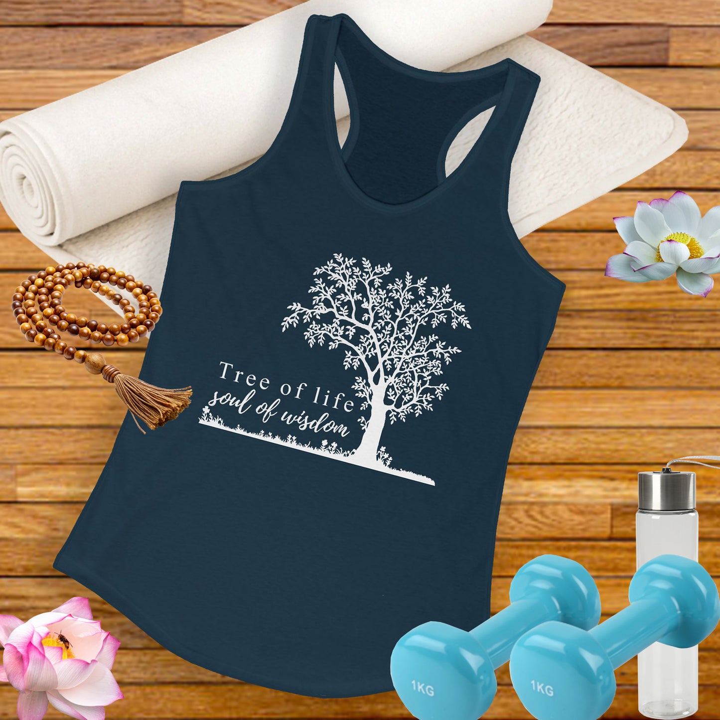 Tree of Life "Soul of Wisdom" Racerback Tank - Inspirational Activewear for Women
