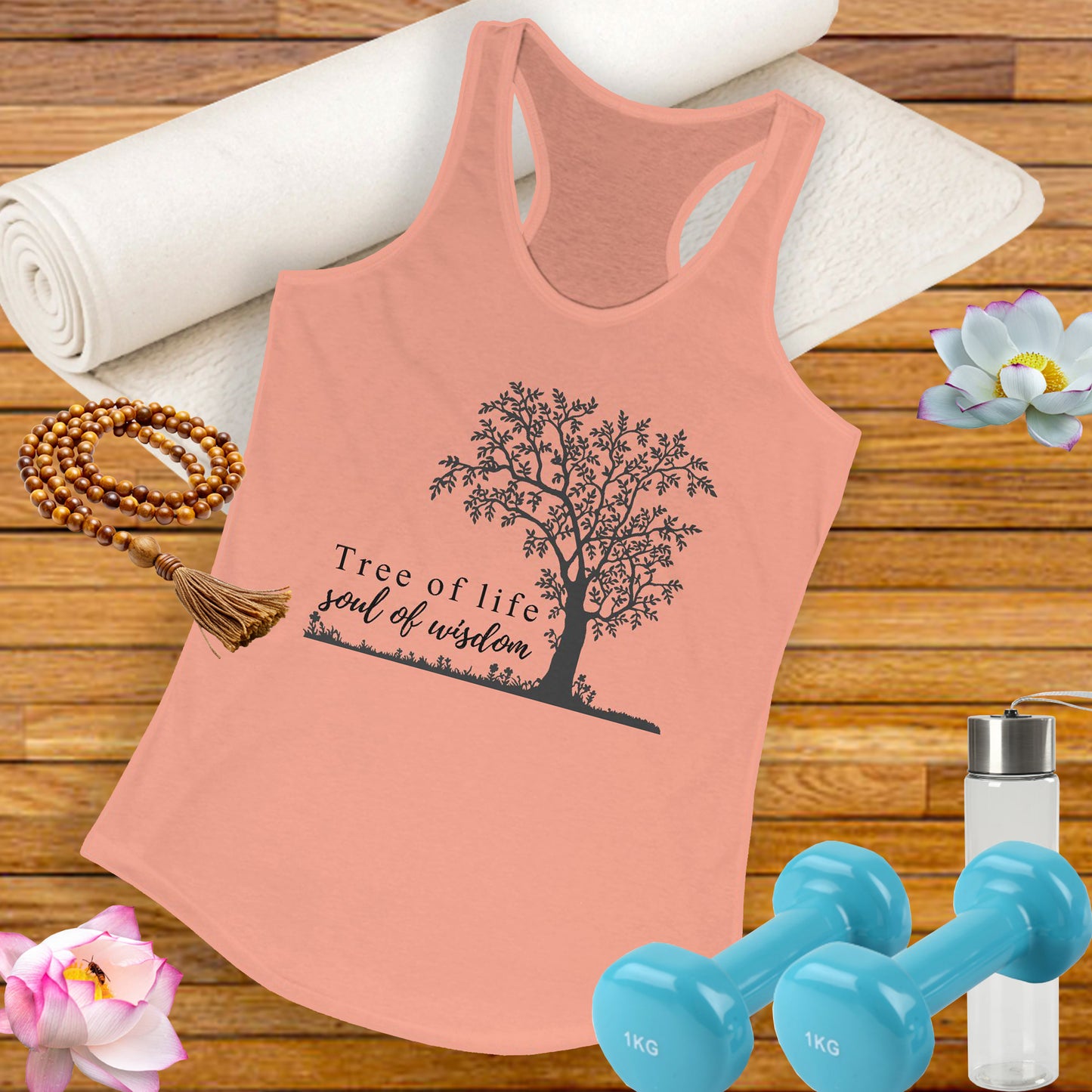 Tree of Life "Soul of Wisdom" Racerback Tank - Inspirational Activewear for Women