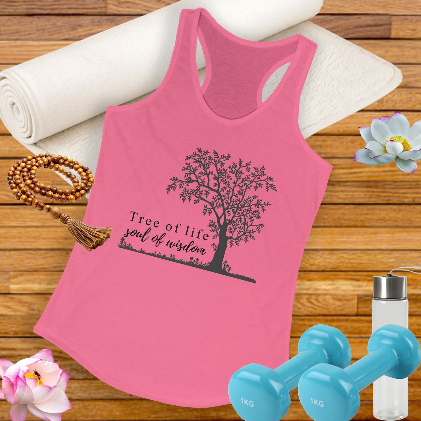 Tree of Life "Soul of Wisdom" Racerback Tank - Inspirational Activewear for Women