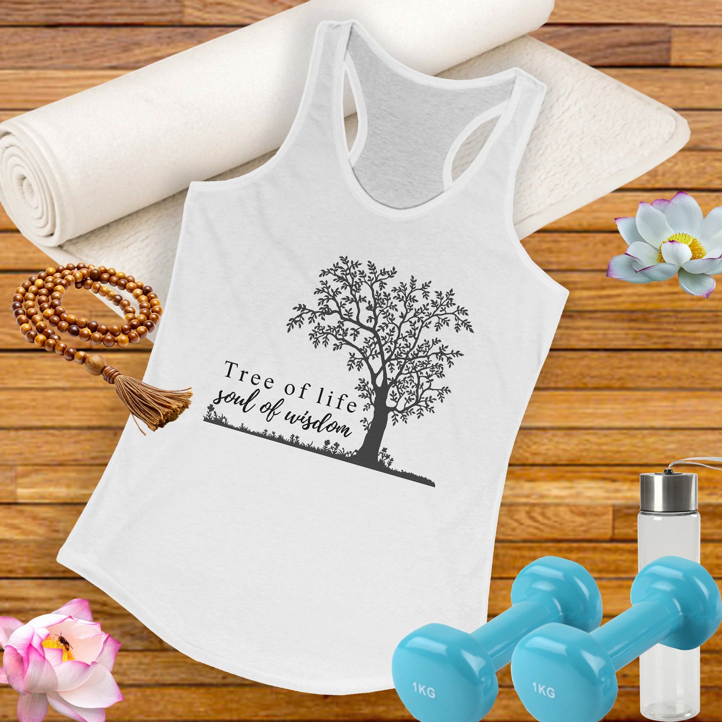 Tree of Life "Soul of Wisdom" Racerback Tank - Inspirational Activewear for Women