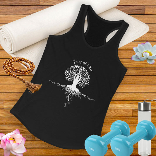 Tree of Life Yoga Racerback Tank – Rooted in Strength, Reaching for Light