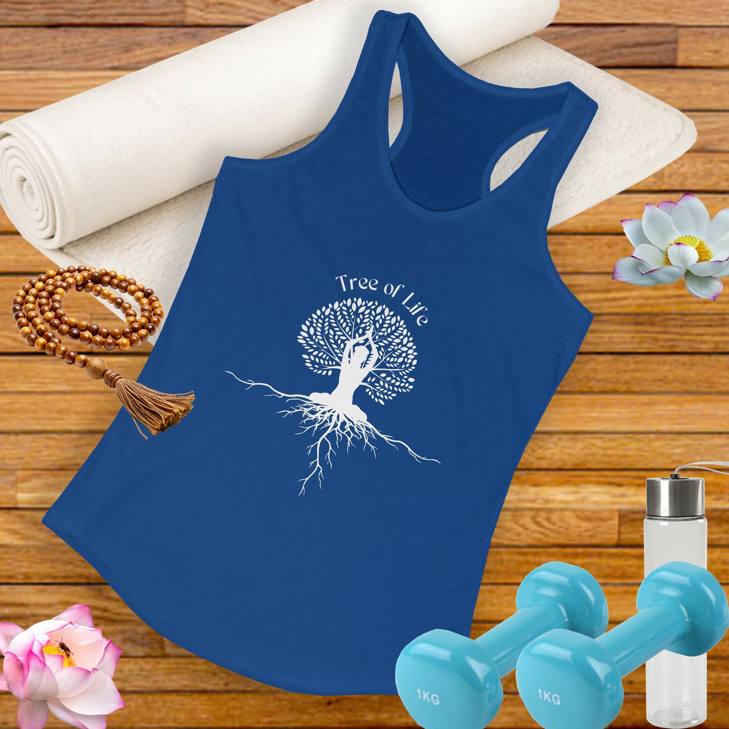 Tree of Life Yoga Racerback Tank – Rooted in Strength, Reaching for Light