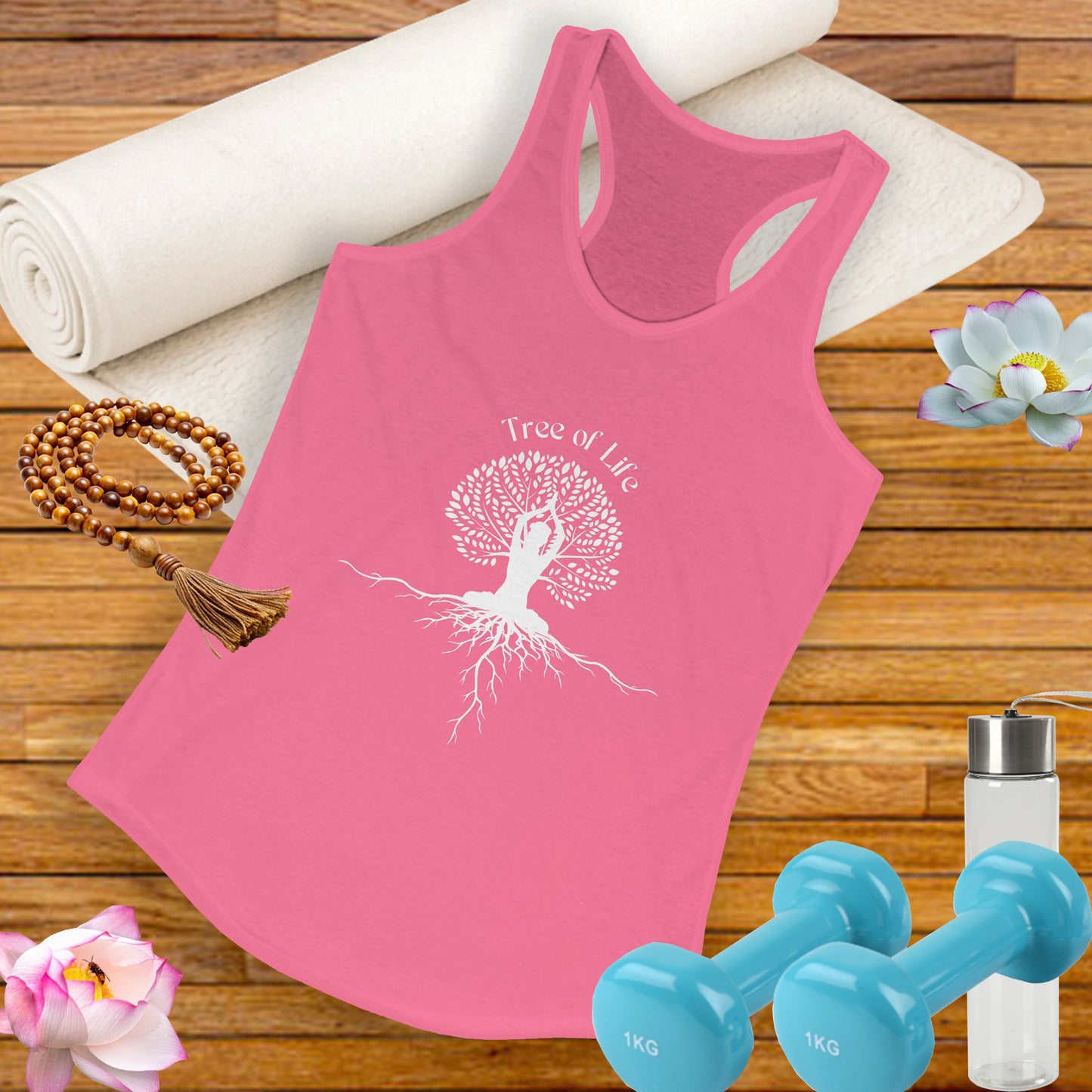 Tree of Life Yoga Racerback Tank – Rooted in Strength, Reaching for Light