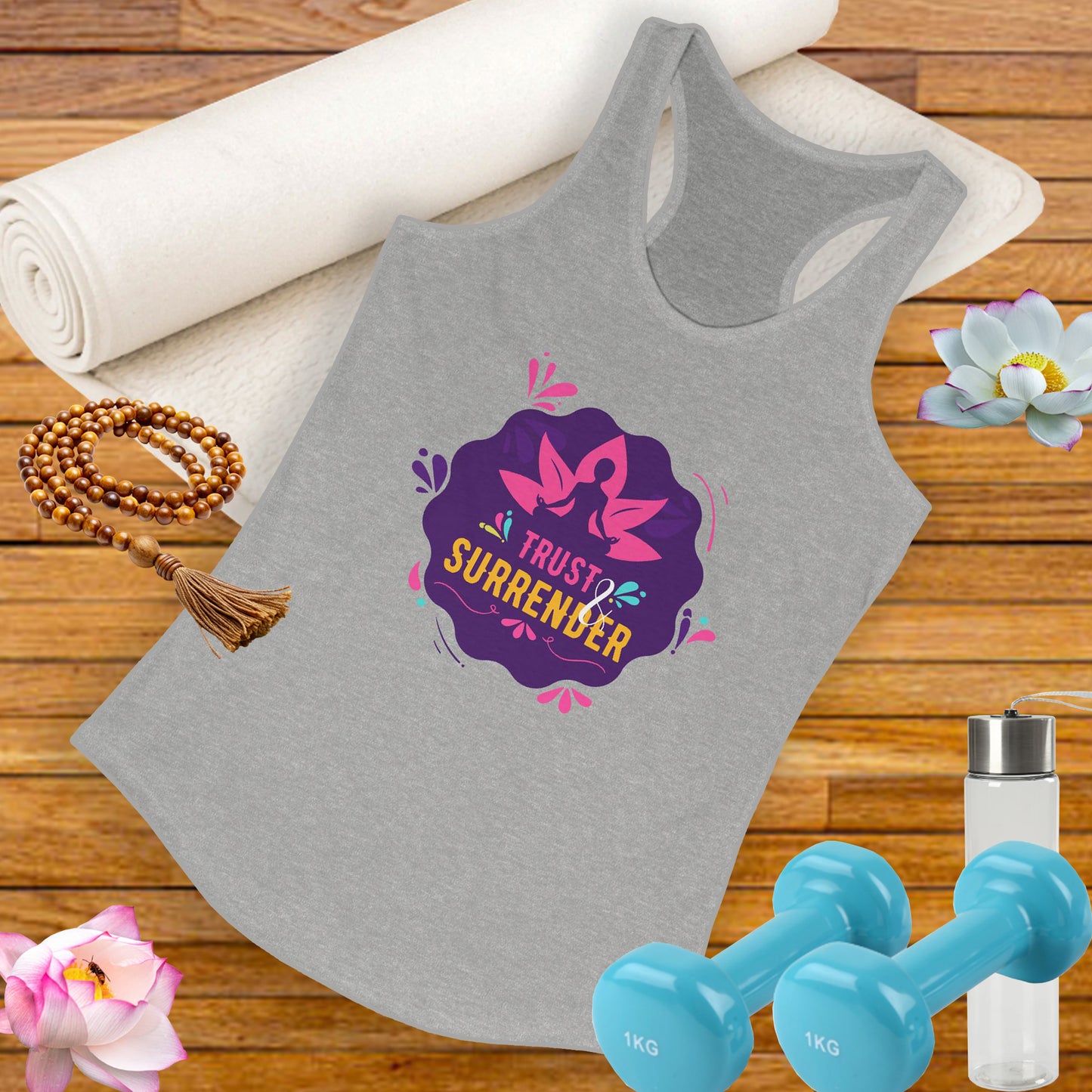 “Trust & Surrender” Racerback Tank - Flow with Faith, Move with Grace