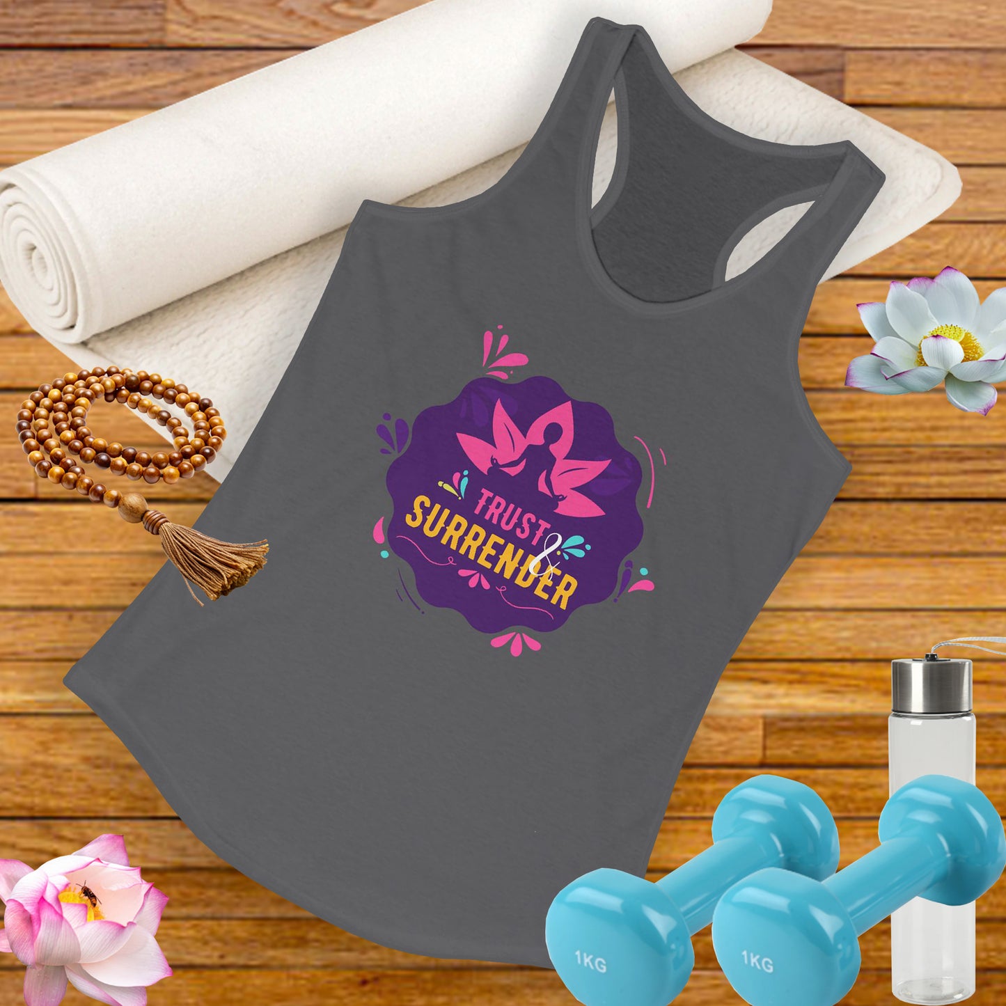 “Trust & Surrender” Racerback Tank - Flow with Faith, Move with Grace