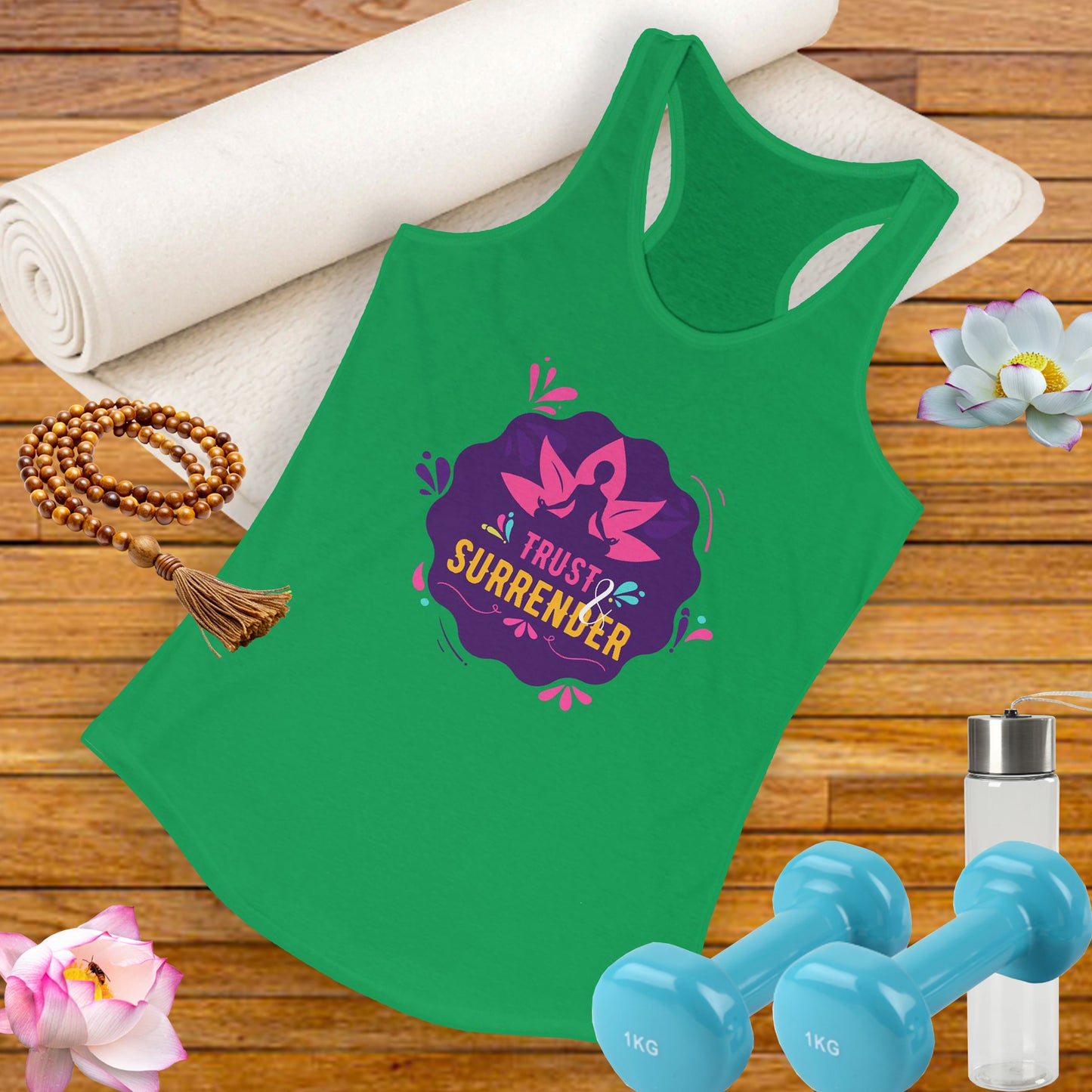 “Trust & Surrender” Racerback Tank - Flow with Faith, Move with Grace