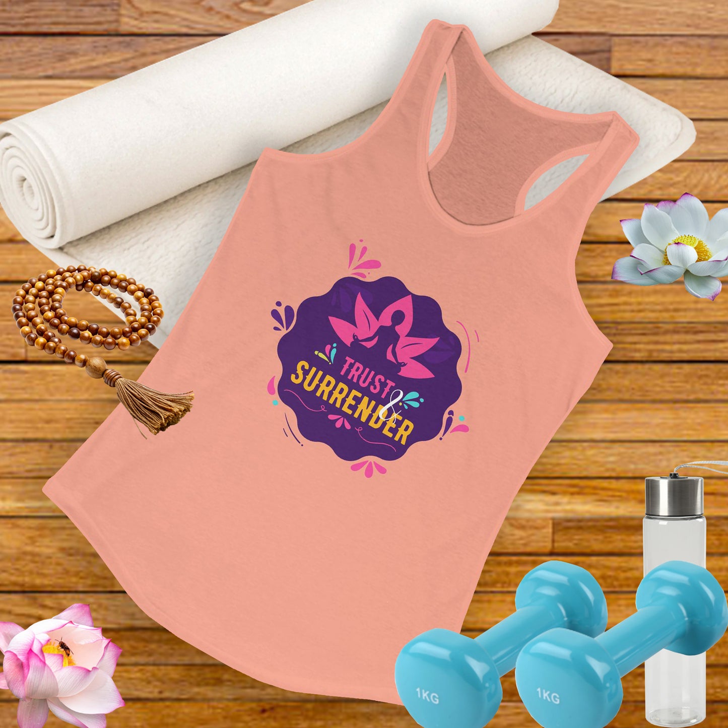 “Trust & Surrender” Racerback Tank - Flow with Faith, Move with Grace