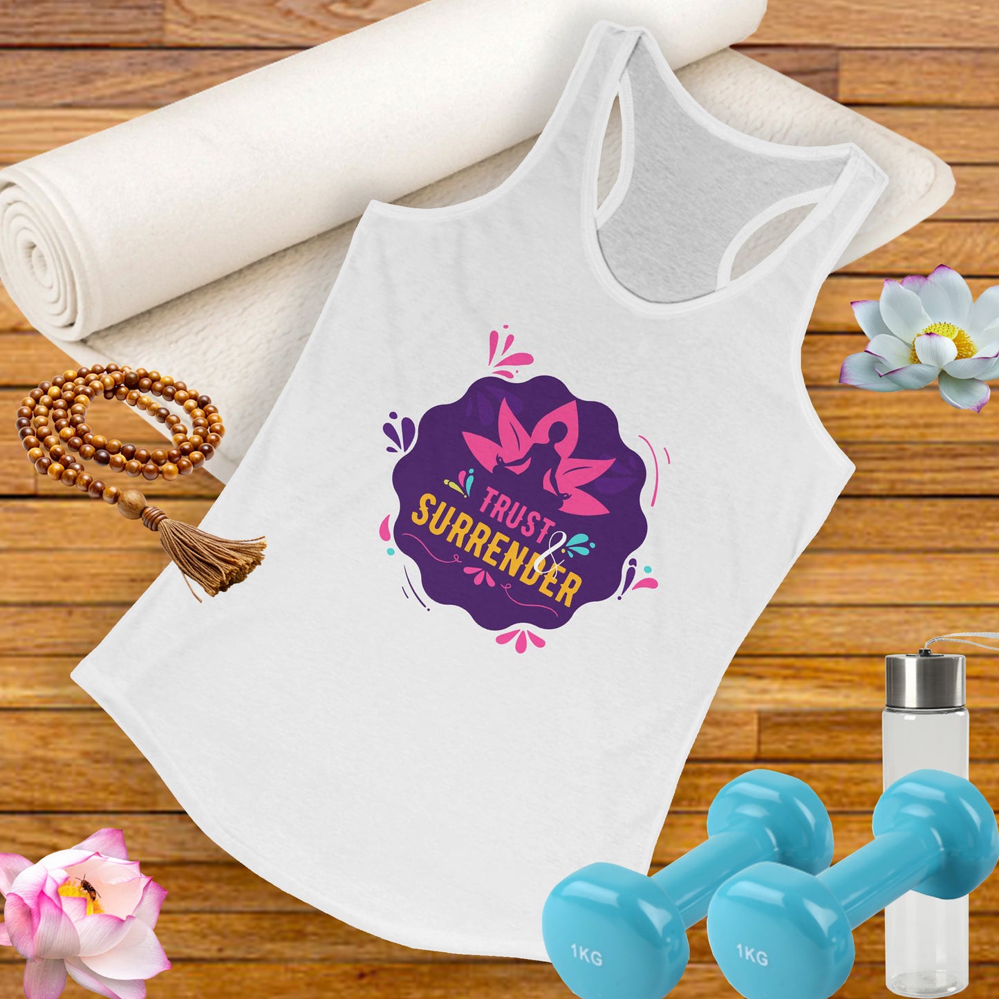 “Trust & Surrender” Racerback Tank - Flow with Faith, Move with Grace