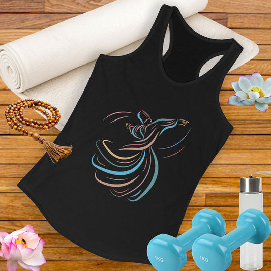 Whirling Dervish Racerback Tank - Flow with Grace, Move with Meaning
