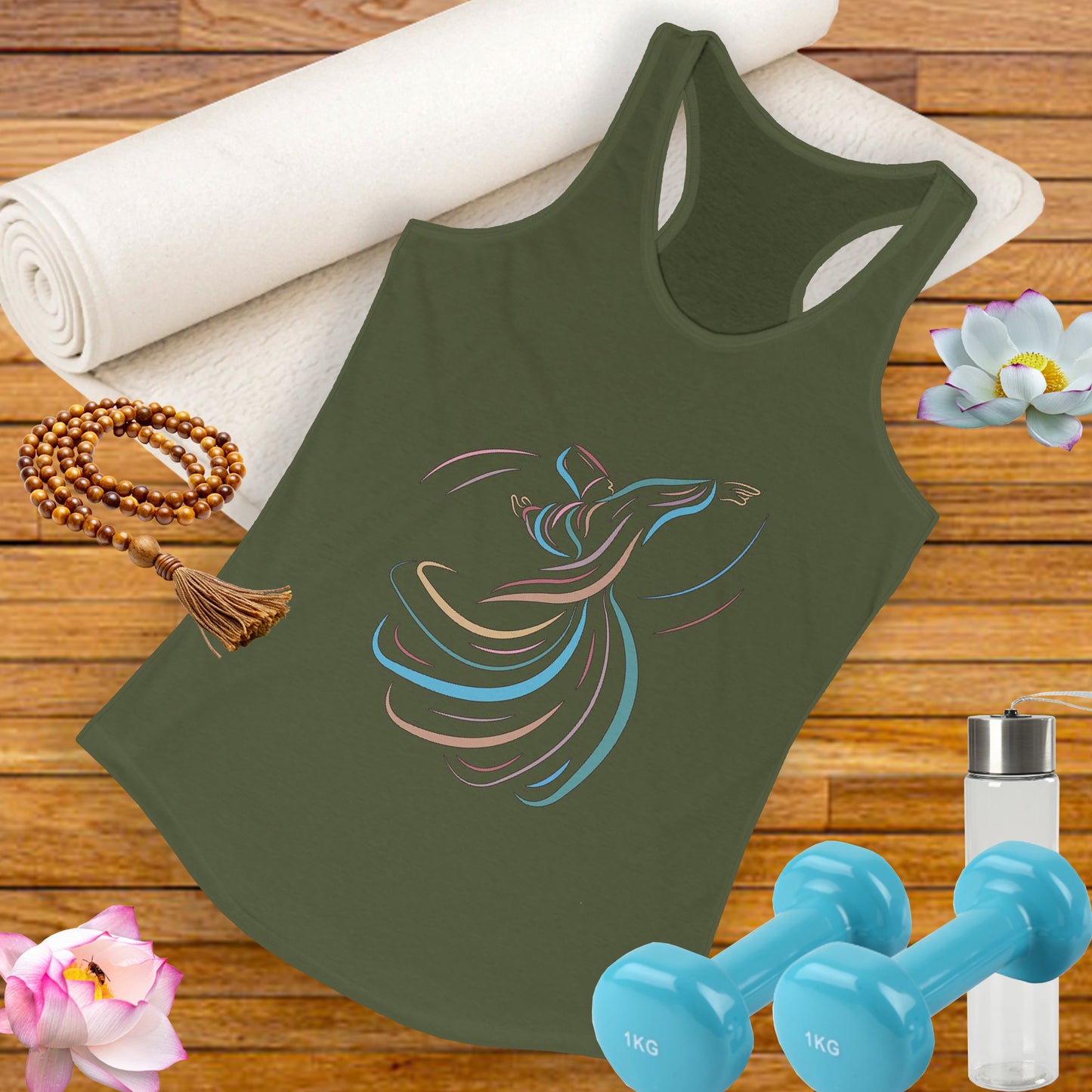 Whirling Dervish Racerback Tank - Flow with Grace, Move with Meaning