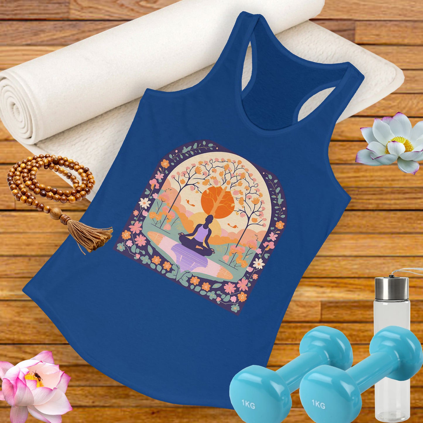 “Zen Garden Reflection” Racerback Tank – Serenity in Motion