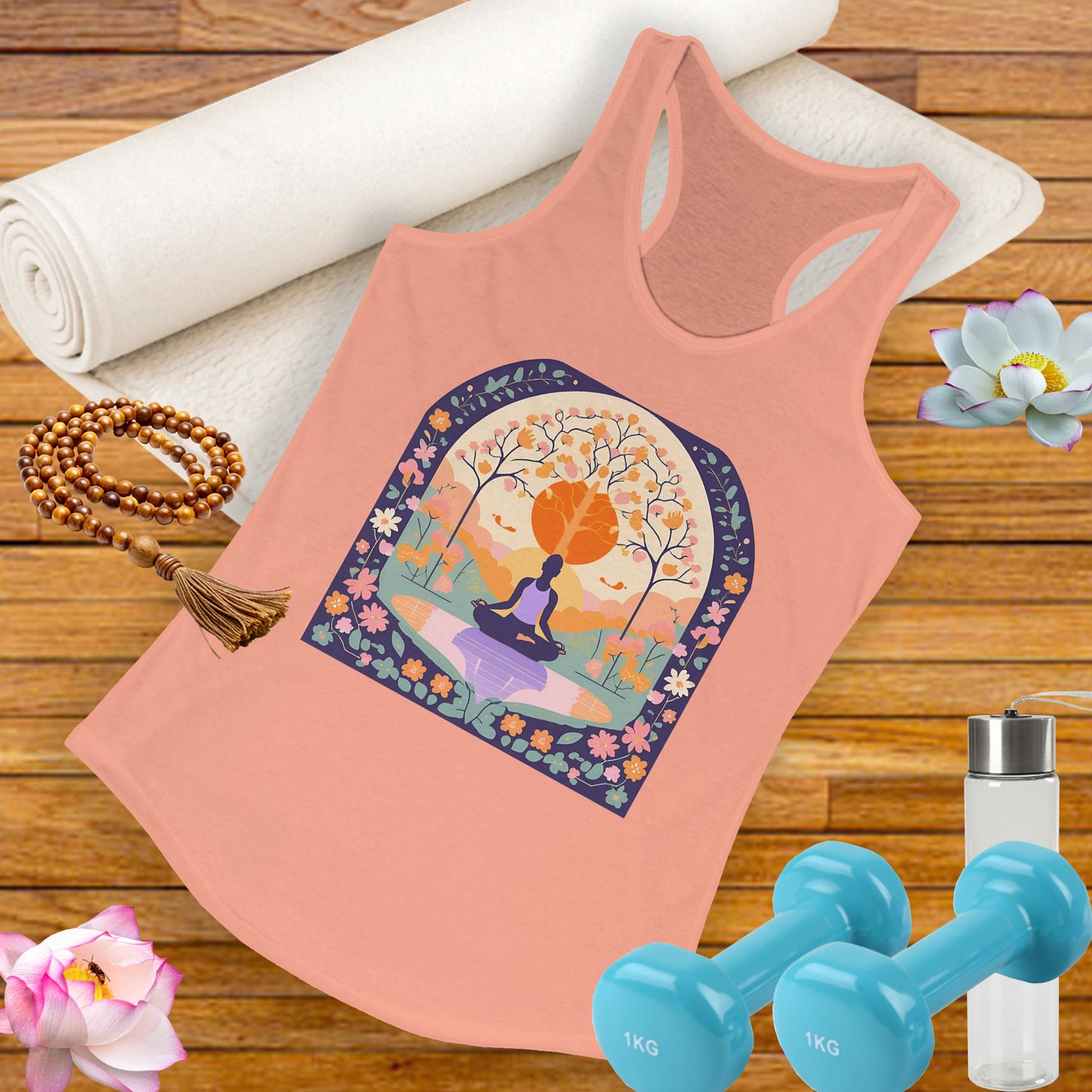“Zen Garden Reflection” Racerback Tank – Serenity in Motion