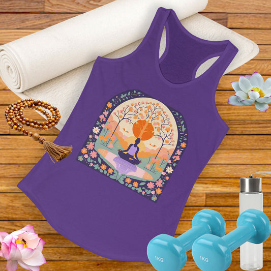 “Zen Garden Reflection” Racerback Tank – Serenity in Motion
